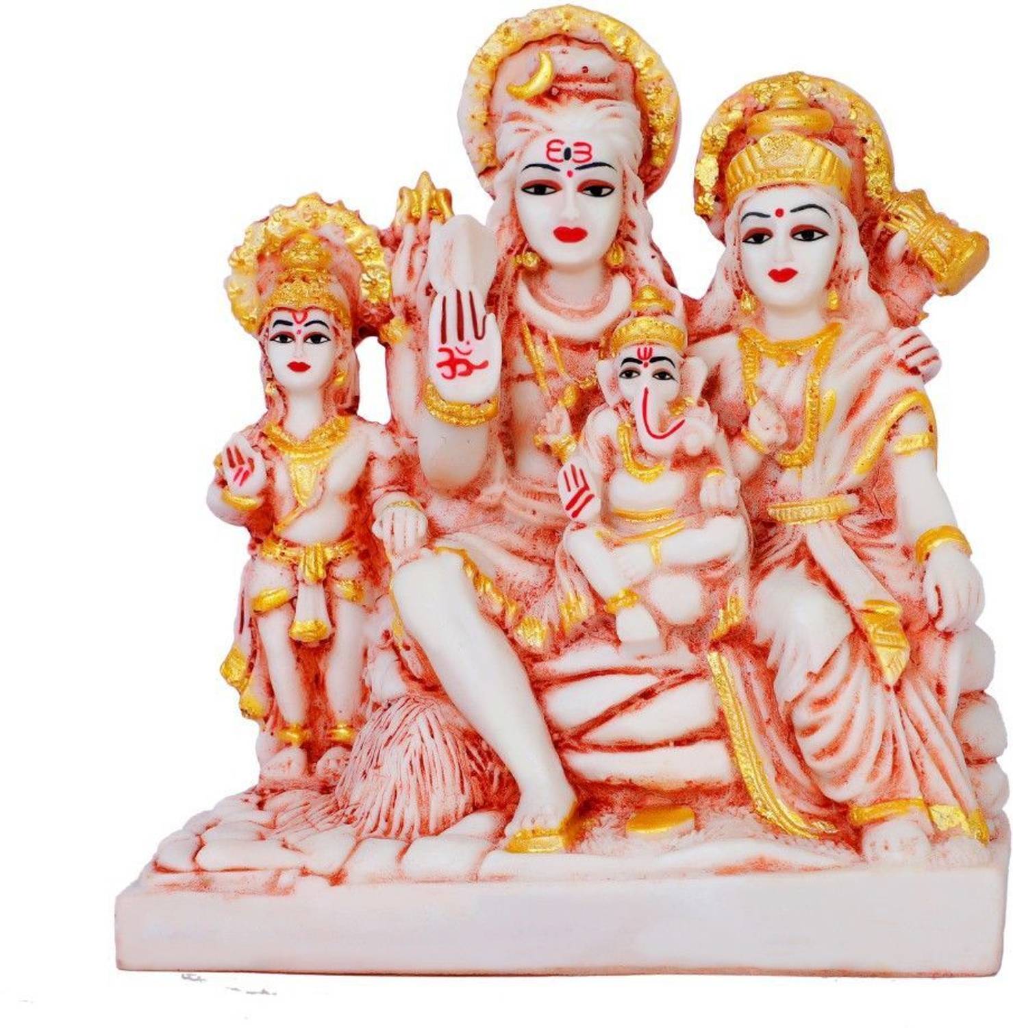 buji shiv parivar,shiv parivar murti, shiva parvati idol, shiv parvati murti, adiyogi Decorative Showpiece - 15 cm
