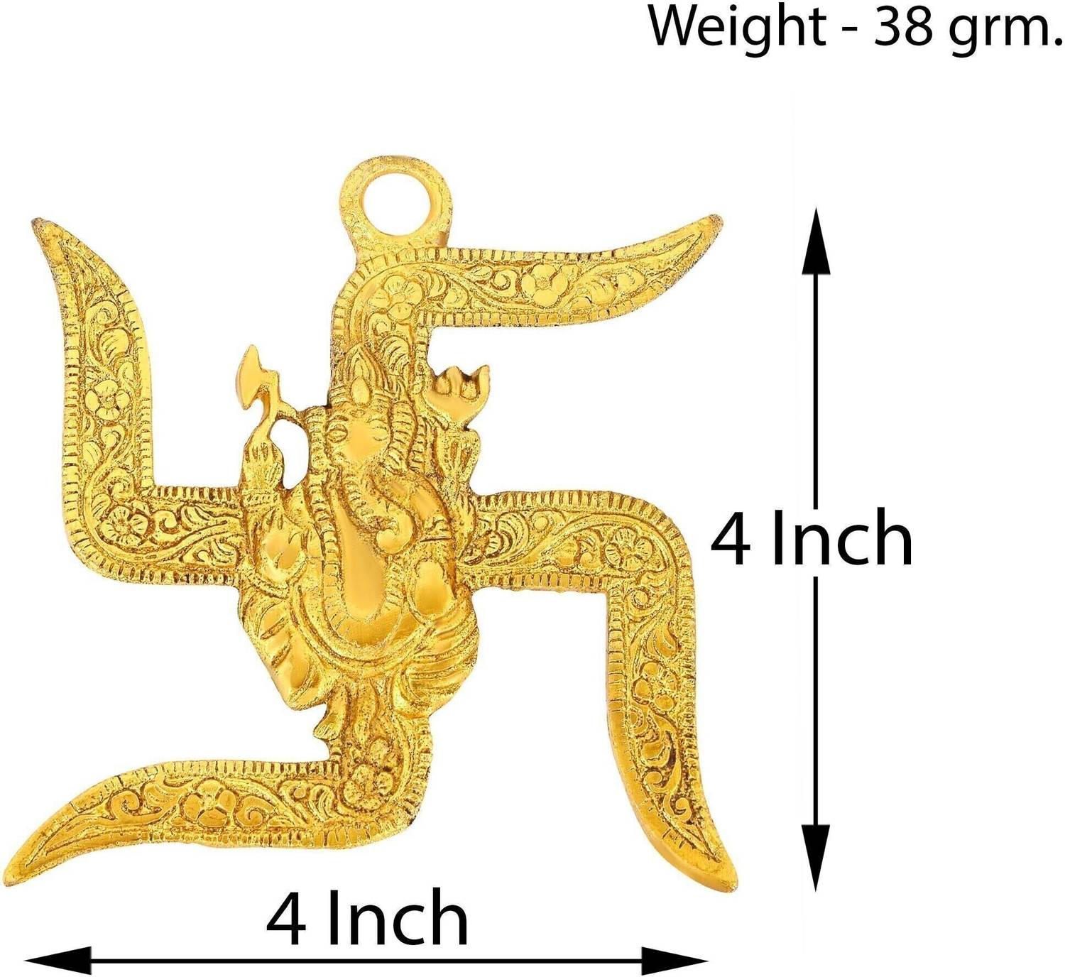 Dzinetrendz Ganesh on Swastik Hindu Home décor House warming door hanging Gift Decorative Showpiece  -  11 cm