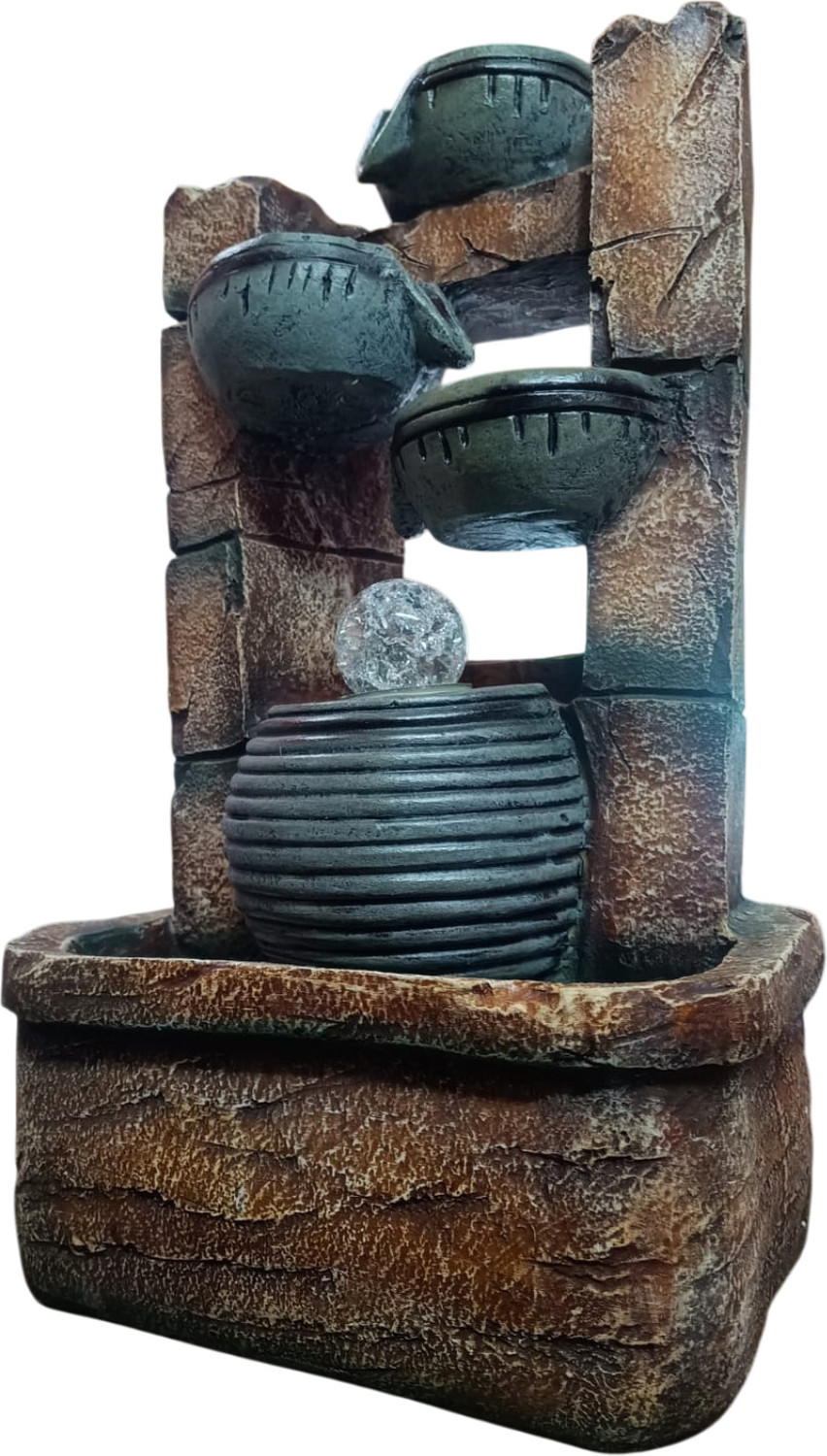 Image of SriMaa Ventures 18 Inch LED Multi-Tier Cascading Water Fountain Decorative Waterfall Showpiece Decorative Showpiece - 46 cm