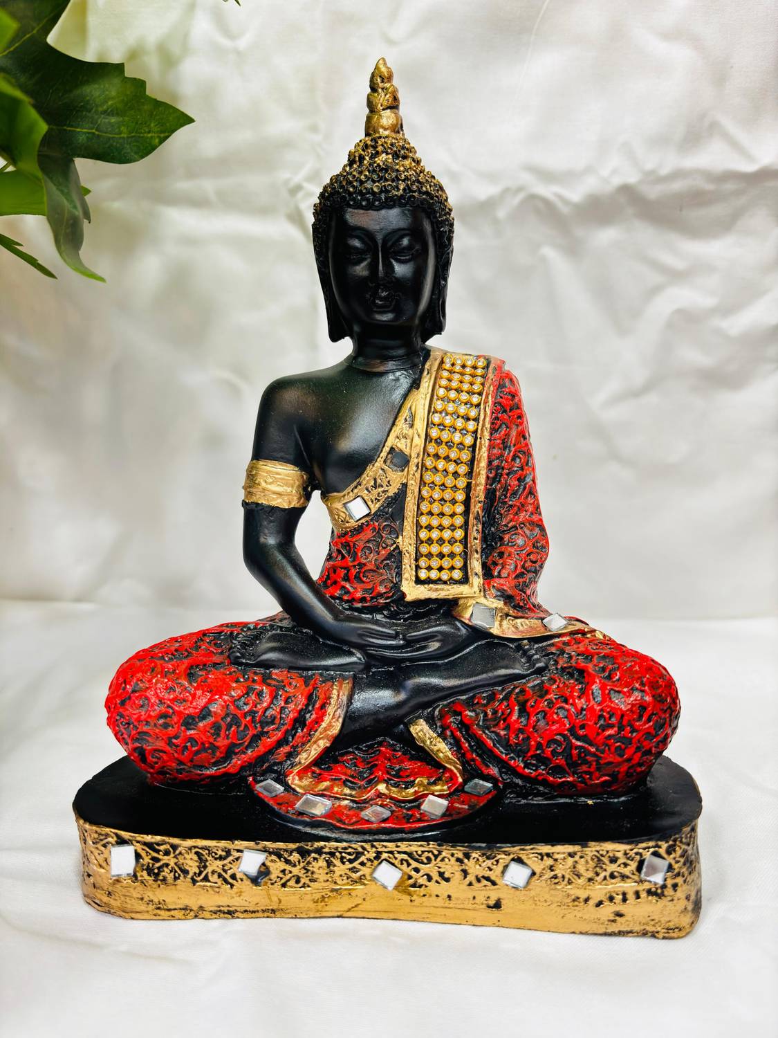 Adordecor Meditating Buddha Idol - Resin Sculpture, Zen Decor for Home and Office Decorative Showpiece - 22 cm