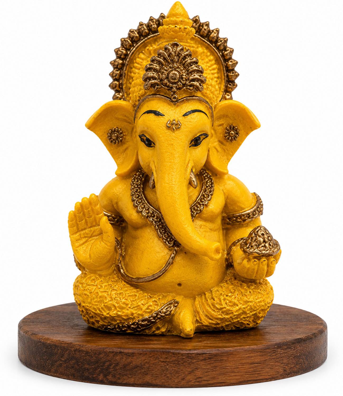 RISA TRADERS White & Silver Lord Ganesha Idol for Home Temple, Office Desk Decorative Showpiece  -  10 cm