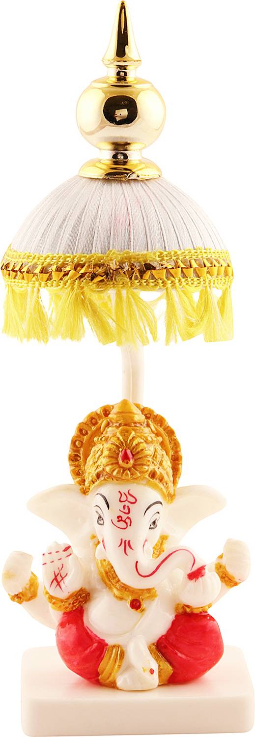 jagriti enterprise Lord Ganesha Studded Umbrella Chhatra for God Idol, Car Dashboard Home Decor Decorative Showpiece - 17.5 cm