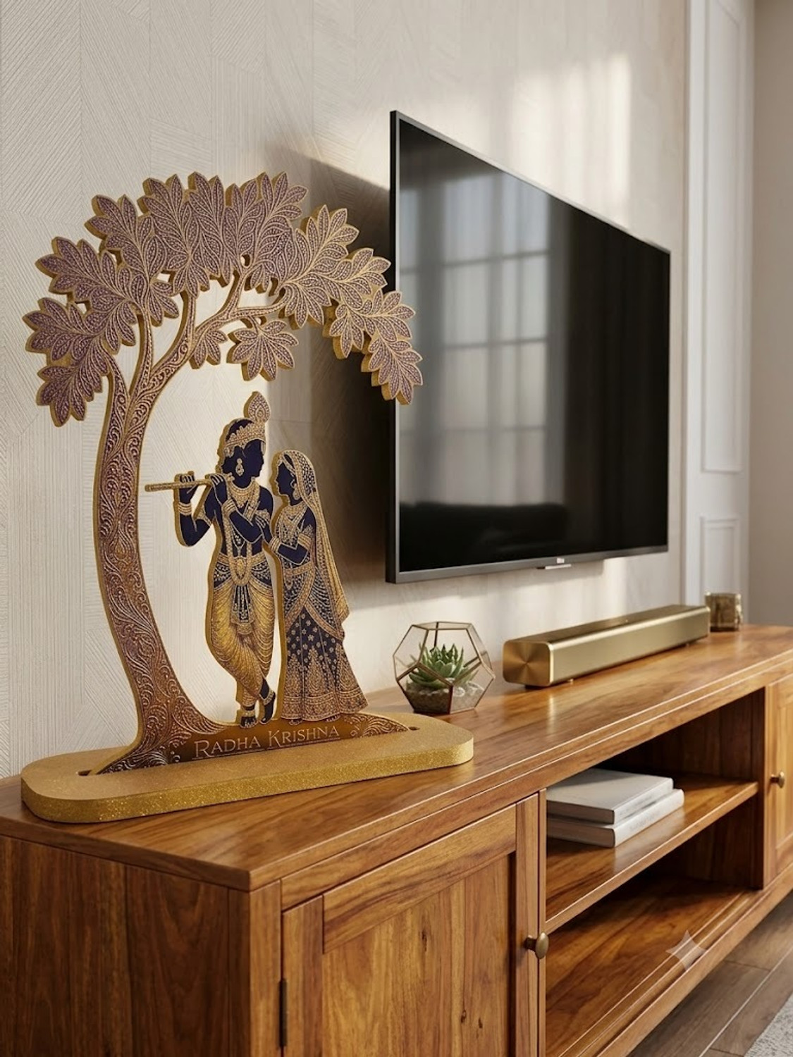 Image of AKDESIGNING Decorative Showpiece - 29 cm (Wood, Gold)