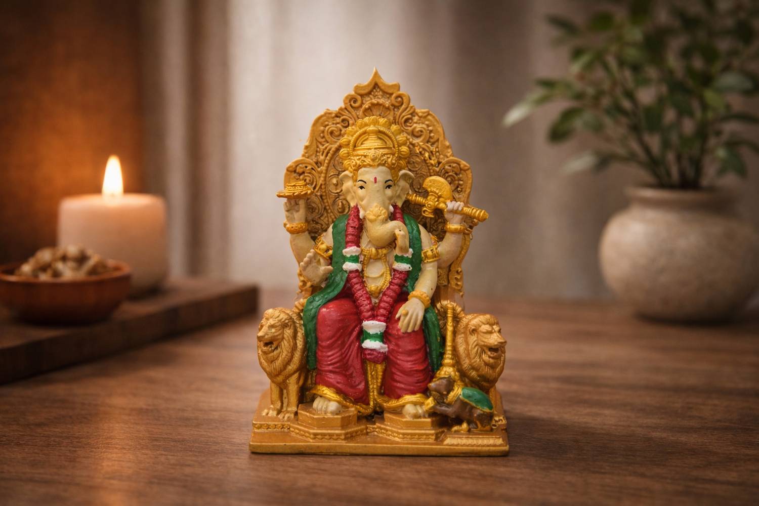 Young crafts Handcrafted Lord Ganesha Idol for home decor Decorative Showpiece - 15.2 cm