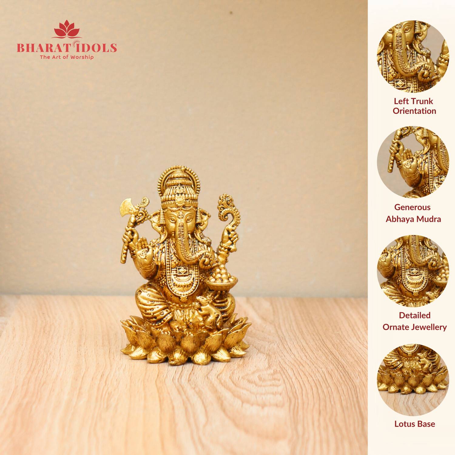 BHARAT IDOLS Ekdanta Ganesha Decorative Showpiece  -  6.5 cm