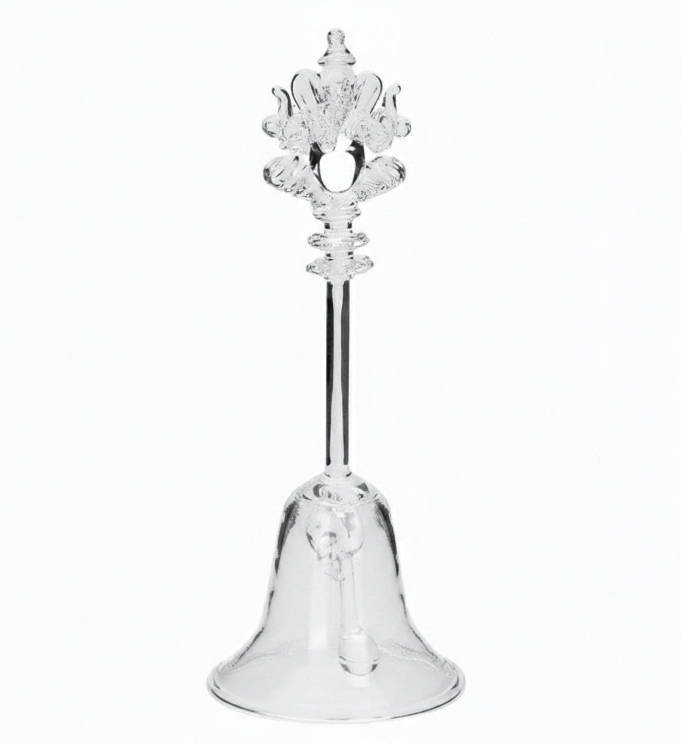 Adgaur Glass Hand Bell | Decorative Pooja Bell | Home Temple, Gift & Table Decor Decorative Showpiece - 18 cm