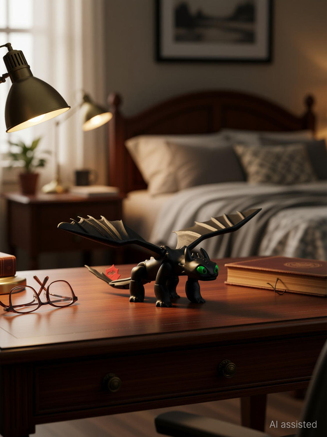Image of AURA HUB Toothless Dragon - Night Fury Collectible Toy &Home Decor Decorative Showpiece - 20 cm (Plastic, Black)
