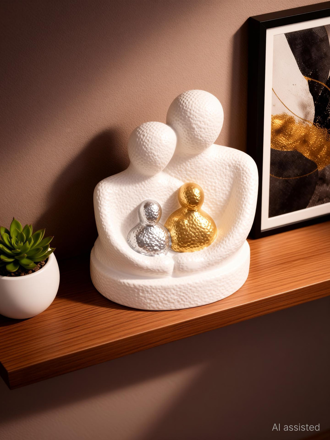 Image of aabco Ceramic Baby Couple Figurine Home Decor Romantic Gift Showpiece for Bedroom Decorative Showpiece - 12.7 cm