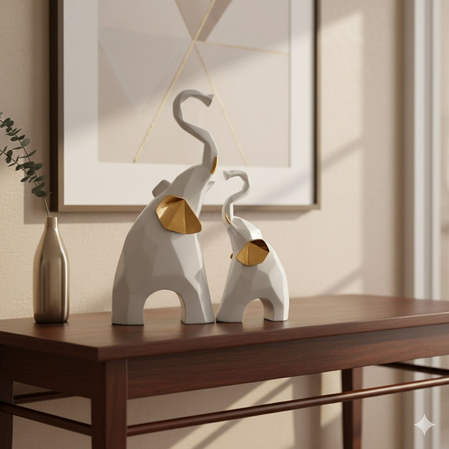 Image of Flipkart SmartBuy Resin Elephant Pair Showpiece - Elegant Home Decor - Symbol of Strength Decorative Showpiece - 20 cm