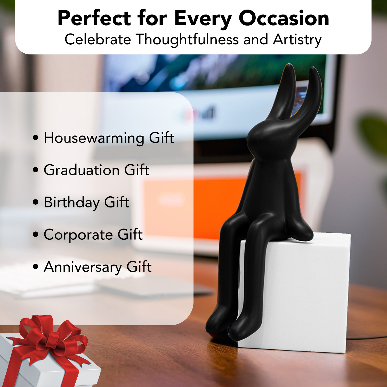 Image of Ekhasa Rabbit Show Pieces for Home Decor Living Room Garden Decorative Items | Decorative Showpiece - 21 cm