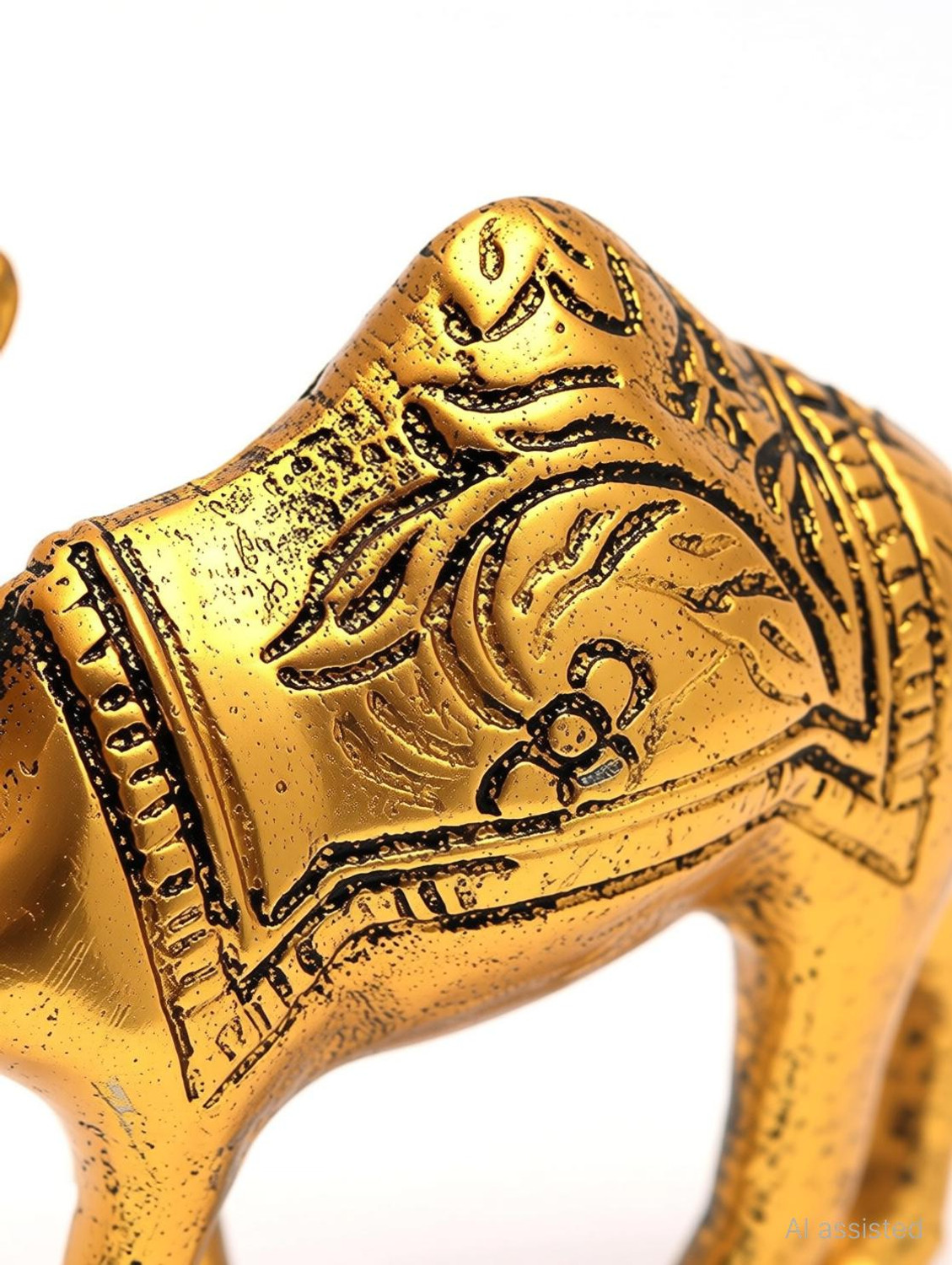 Image of KANISHQ Golden Metal Rajasthani Camel Showpiece Living Room Decor Gifts set of 1pc Decorative Showpiece - 10.2 cm