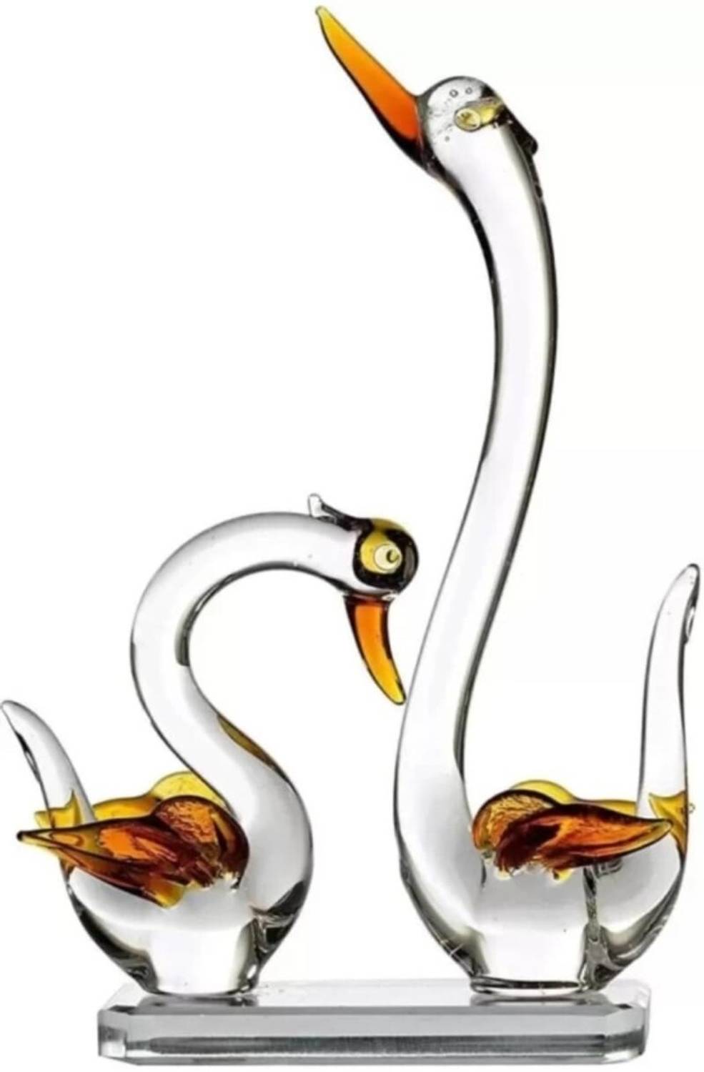 OURVIC Beautiful Handcrafted Glass Duck Showpiece | Love Making