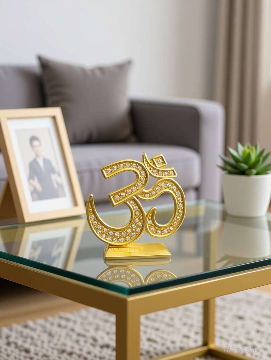 Adhvik Metal Hindu Om Shiv/Mahadev Idol for Gifting, Home/Office And Car Dashboard Decorative Showpiece  -  6 cm