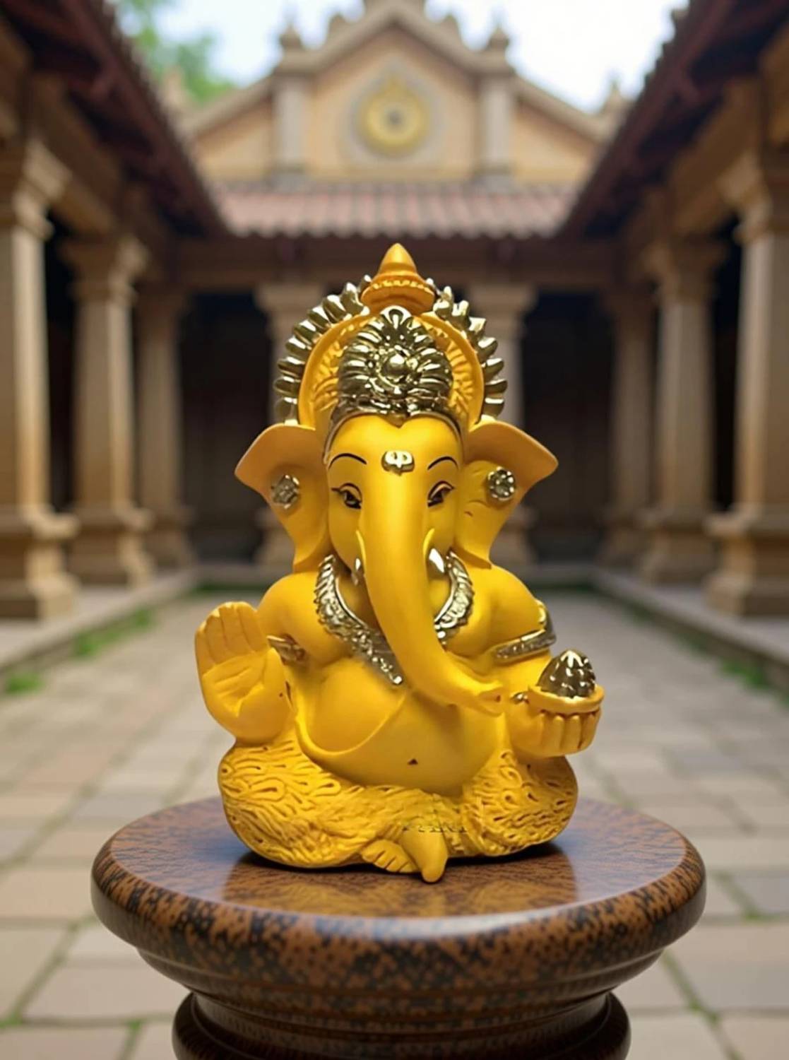 LuxeApe Ganesha for Car Dashboard Ganesh Statue Decorative Showpiece - 12 cm
