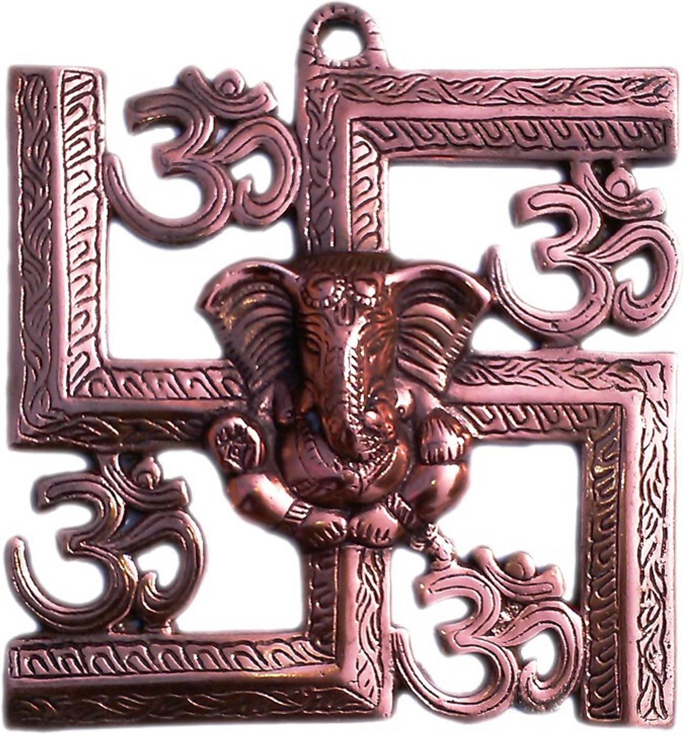 CraftSmith Swastik Ganesha Metal Wall Hanging Decorative Showpiece  -  23 cm