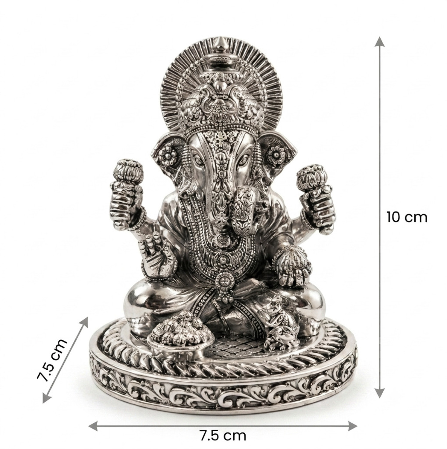 Image of AURASIL Ganpati Bappa Figurine for Ganesh Chaturthi & Diwali Decorative Showpiece - 10 cm