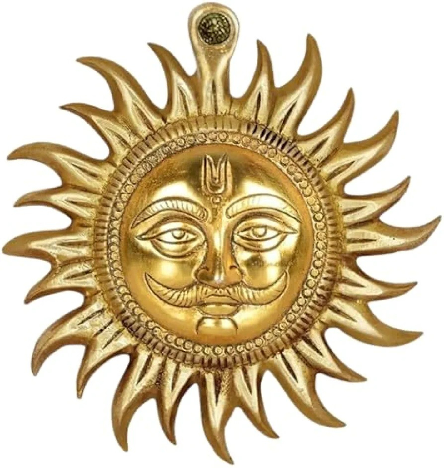 Image of tbl THEBRANDLO Surya Dev Metal Wall Hanging Sun Face Statue Puja Vastu Figurine Decorative Showpiece - 20 cm