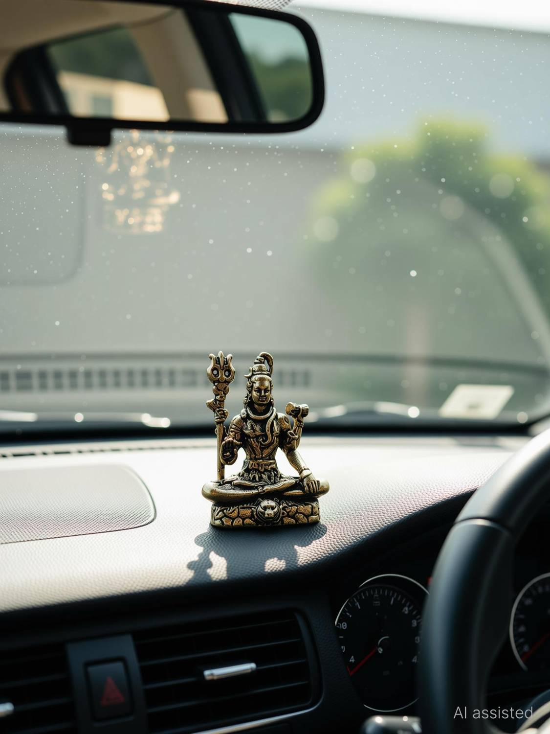 Antiqar Brass Miniature Shiv Ji Idol | Spiritual use for Temple,Home & Car Decor Decorative Showpiece - 3 cm