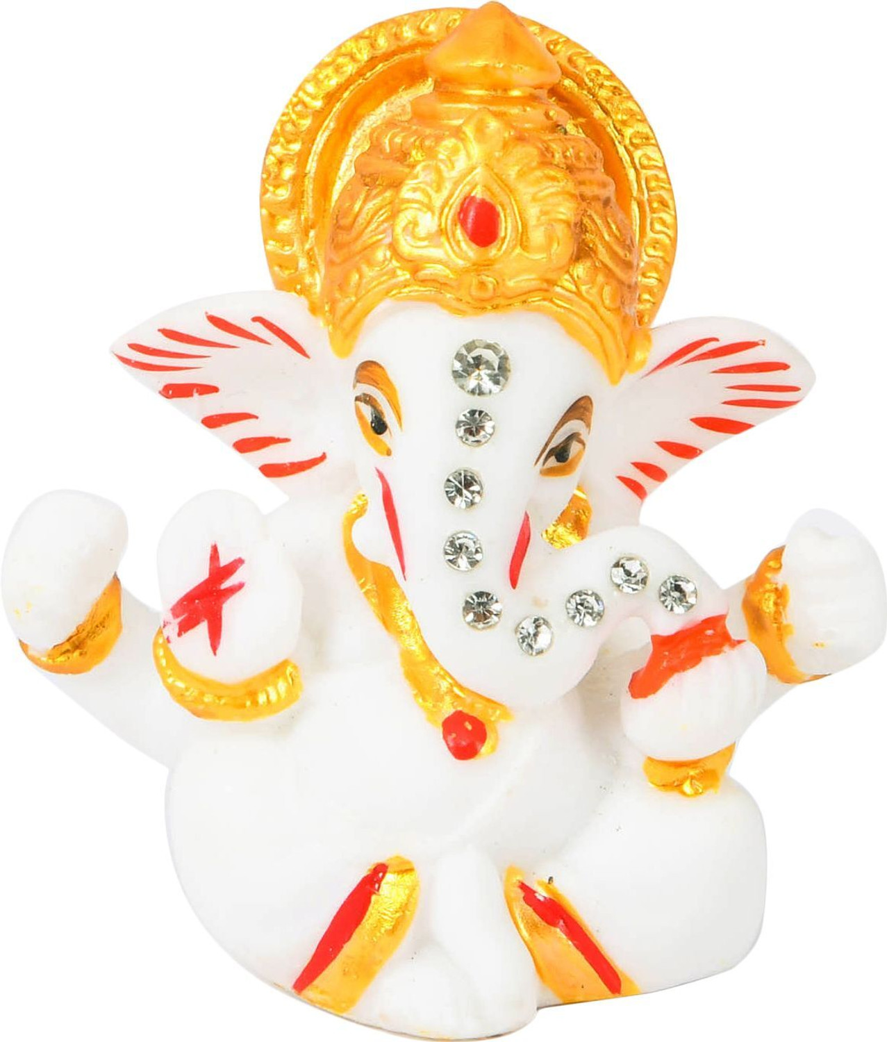 Image of Manthan Ganesha Idol Home Decor & Car Dashboard Decorative Showpiece - 4 cm