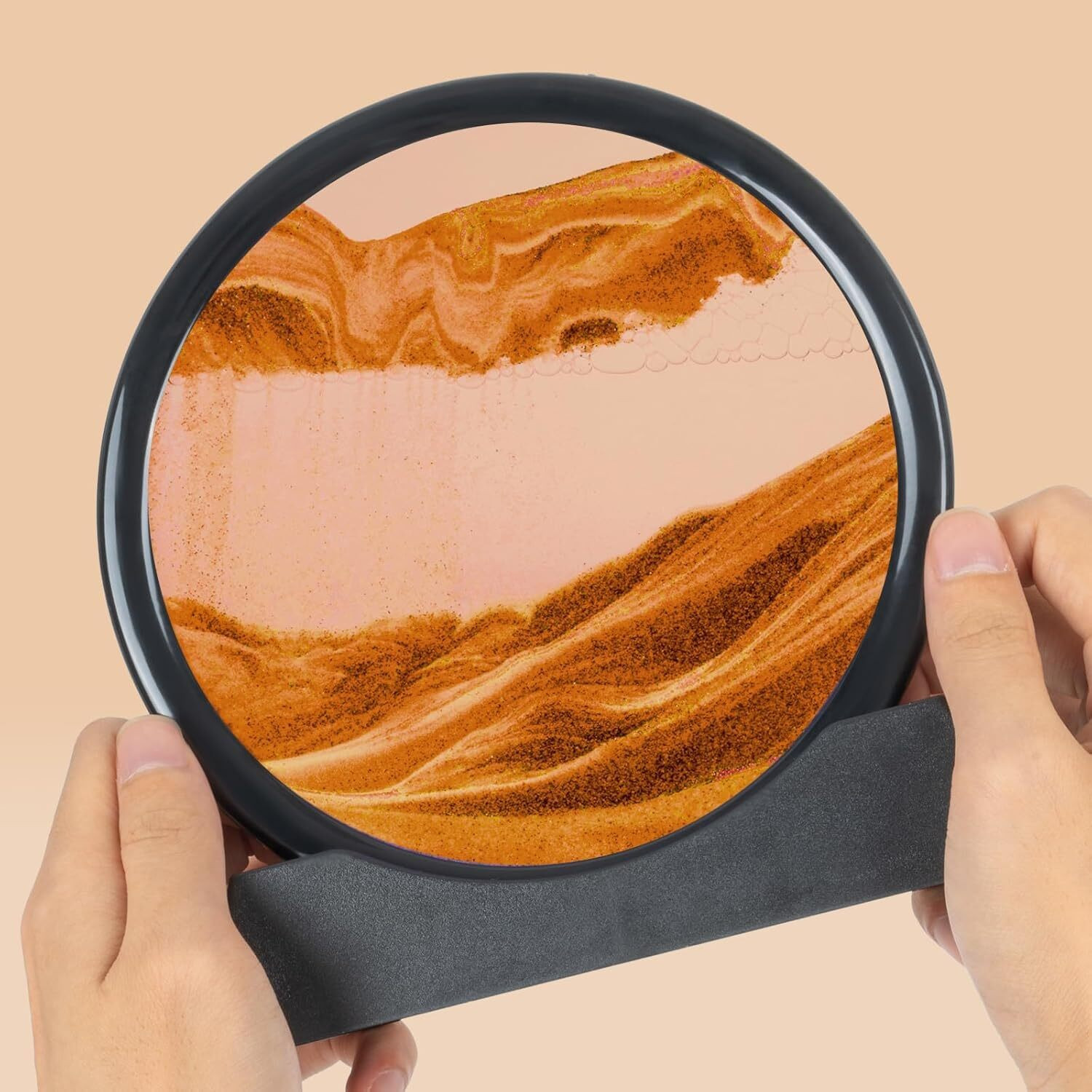 Image of Radhesales Moving Sand Art Picture Frame - 3D Liquid Motion Sandscape Painting. Decorative Showpiece - 10 cm