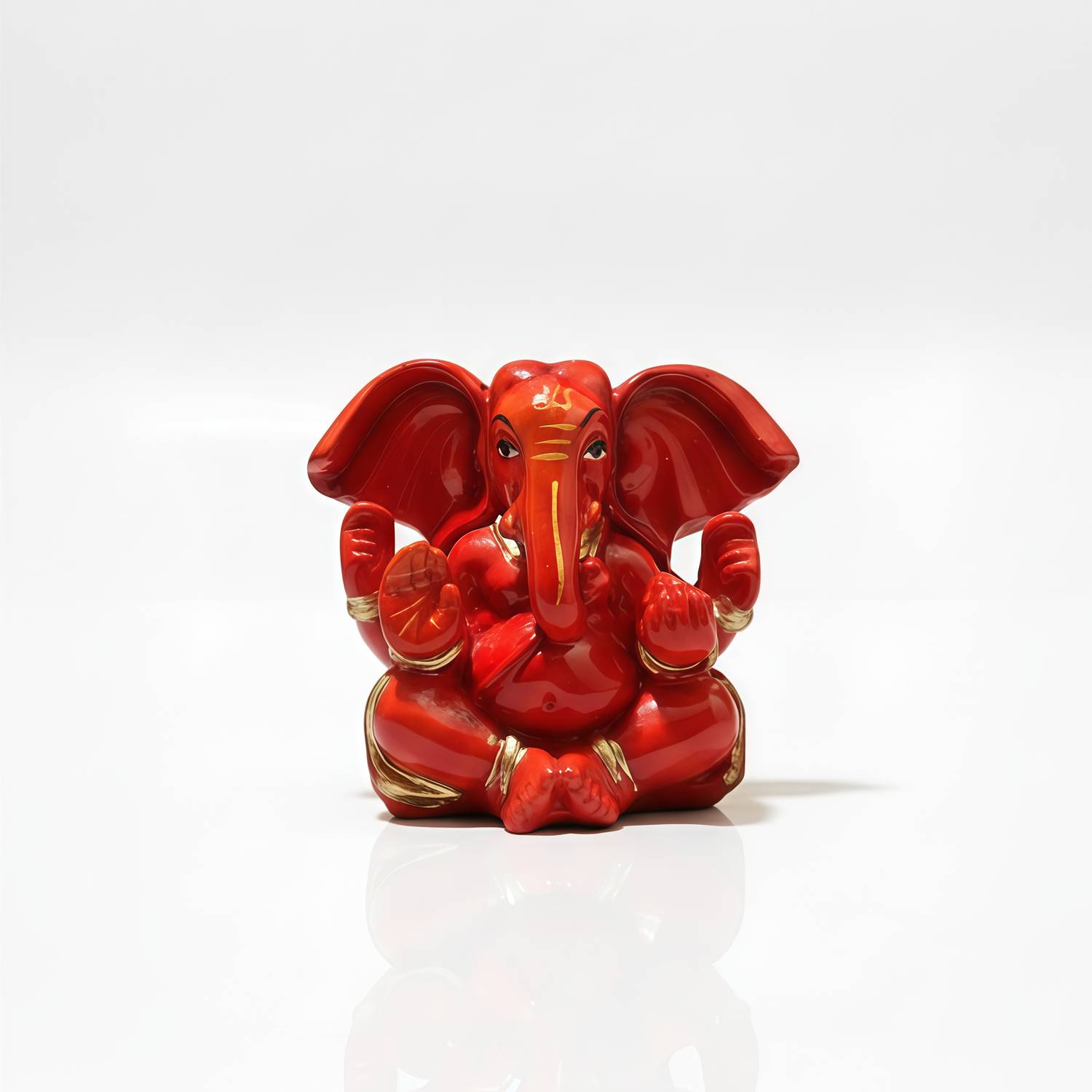 BAWARIYA Ganpati Murti Resin | Ganesh Idol for Home Decor for Pooja Room | Smallfor Home Decorative Showpiece  -  7.5 cm