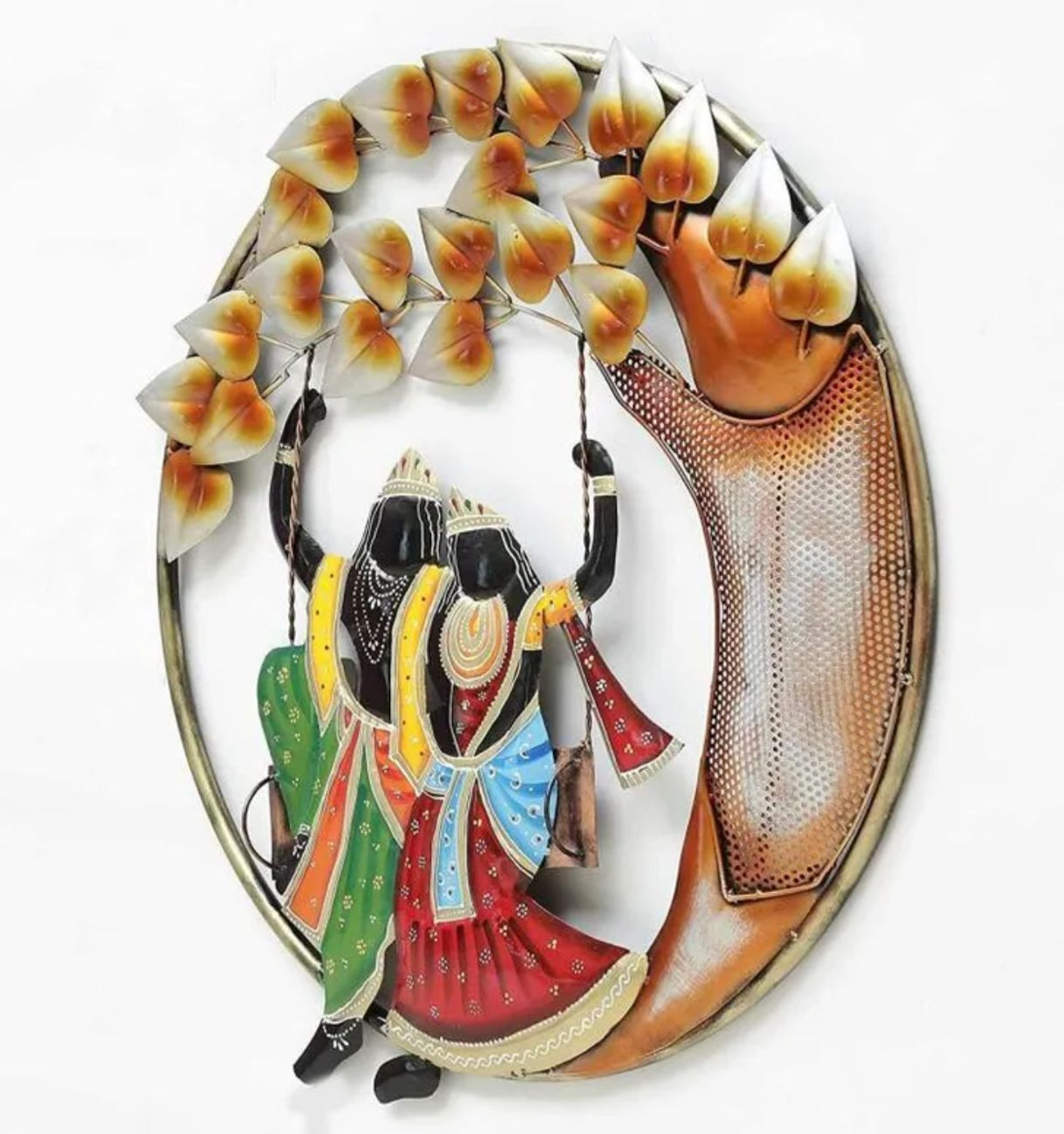 Image of IRONAIKA Radha Krishna julla with LED 22*22 Inch Decorative Showpiece - 48 cm