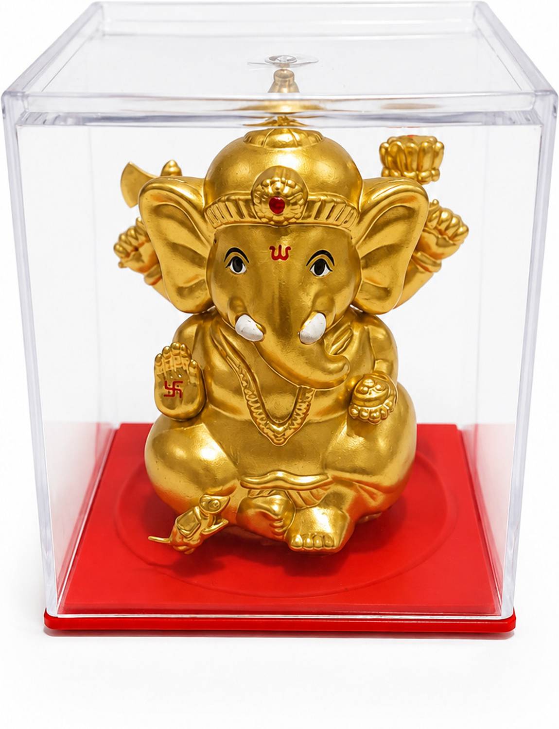 HM The Gift Store Golden Ganesha Idol Decorative Showpiece - 6.5 cm