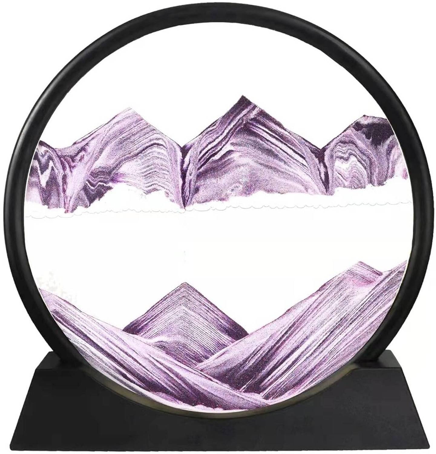 AweStuffs Moving Sand Art Picture Glass Liquid Painting 3D Natural Landscape showpieces Decorative Showpiece - 20 cm