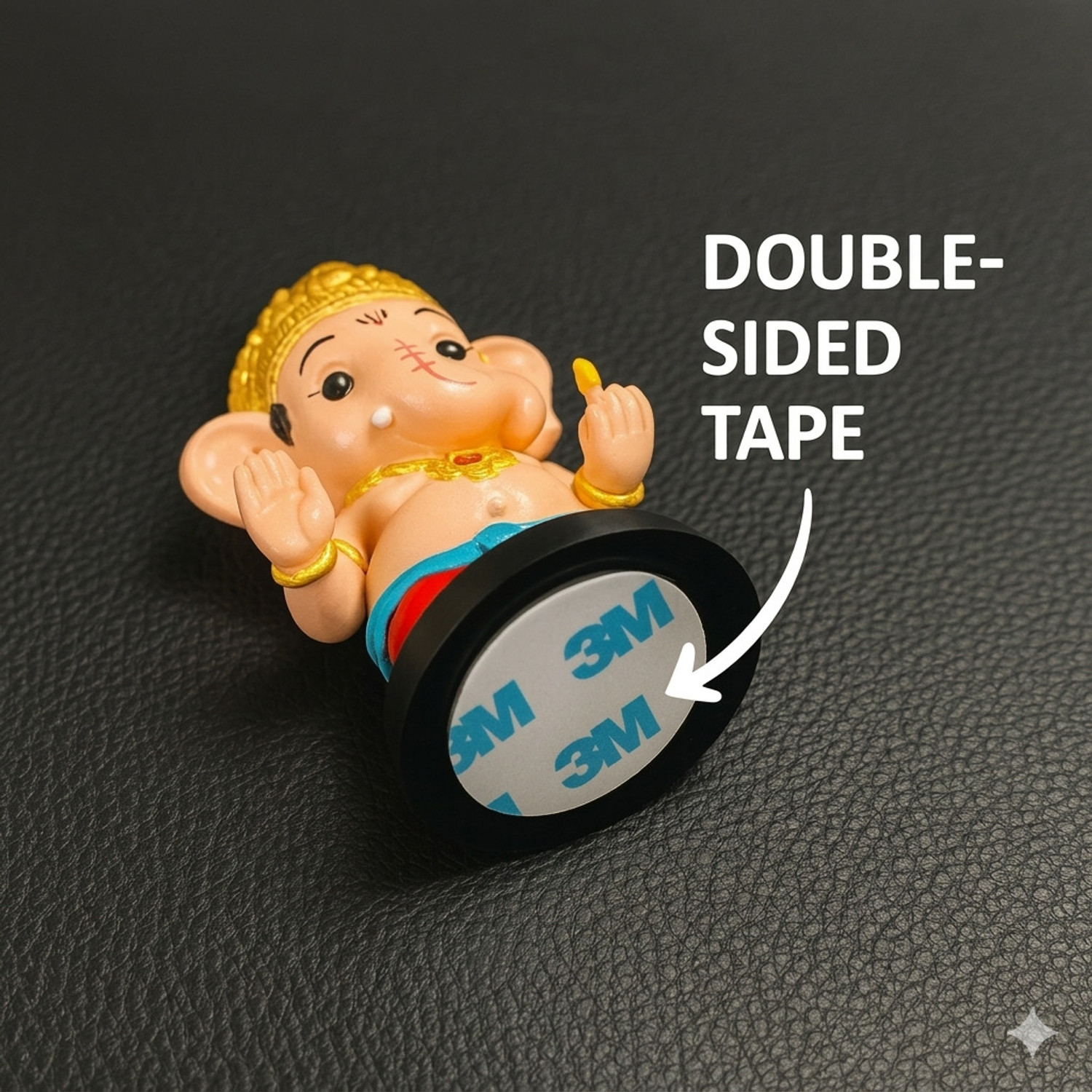 Image of Tendyzonal Tendyzonal GANESH Decorative Showpiece & Car Dashboard - 11 cm (Plastic, Gold) Decorative Showpiece - 11 cm