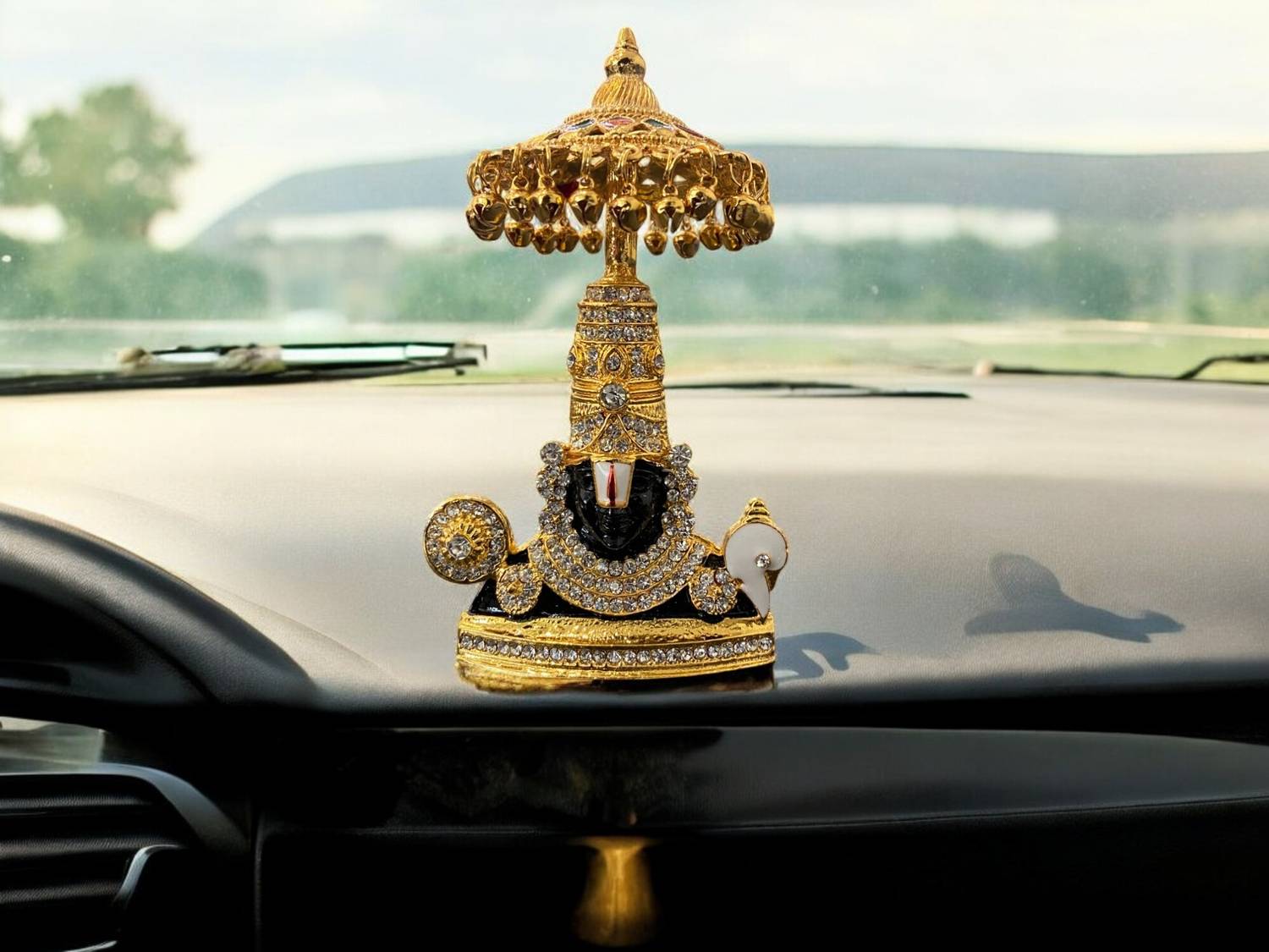 ASTRAMART God Balaji multistone with umbrella statue for car dashboard Decorative Showpiece - 11 cm