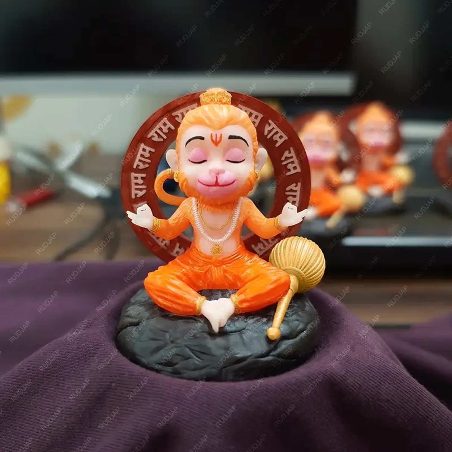 Image of Rudjap Bal Hanuman Ji Idol for Car Dashboard Premium Mini Murtees Decorative Showpiece - 5.2 cm
