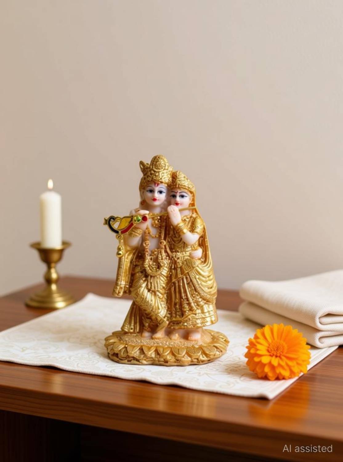 BHATIA Gifts Radha Krishna Showpiece Decorative Showpiece  -  10 cm