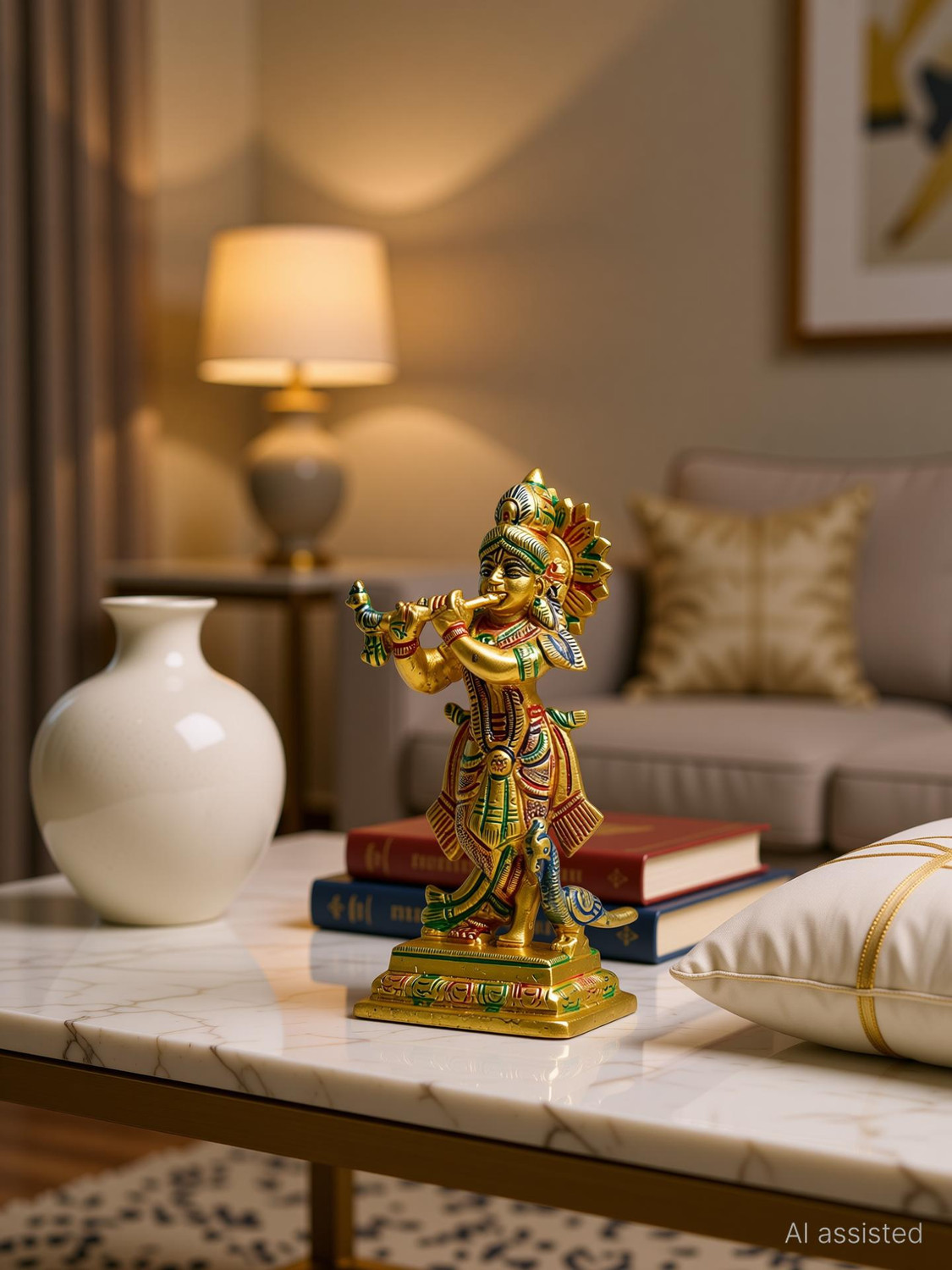 Image of Craftcart Krishna Superfine Figurine Decorative Showpiece - 15 cm