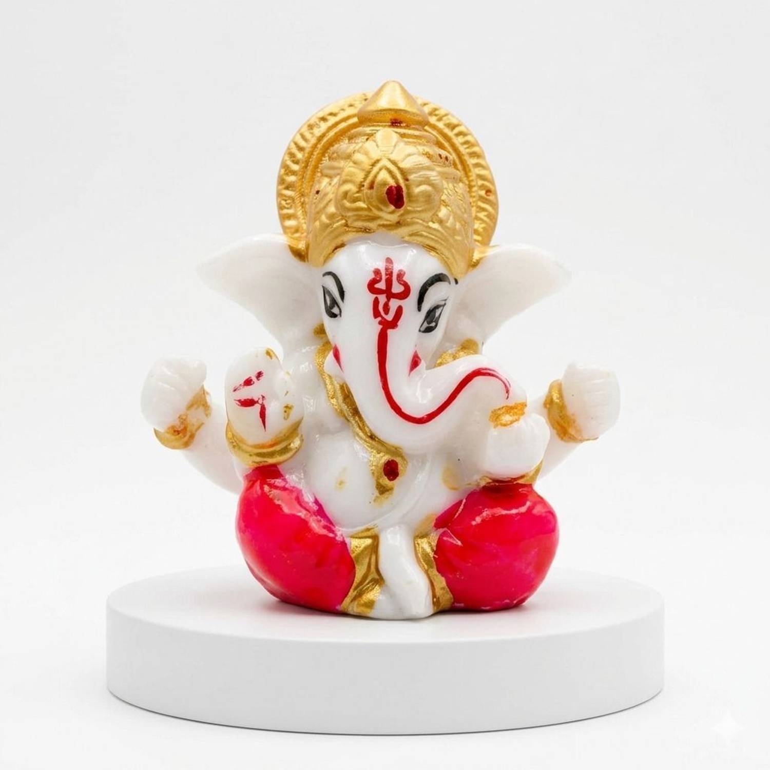 Murtiva decor Ganpati Murti Ganesha Idol Home Decor Showpiece Car Dashboard Gift Items Decorative Showpiece - 7.5 cm