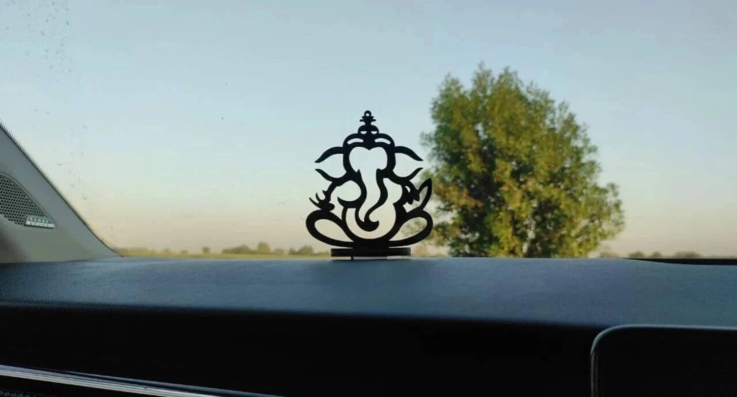 SKYLACE Ganesha Spiritual Car Hanging Accessories: Car, Home, Office Décor Decorative Showpiece  -  10 cm