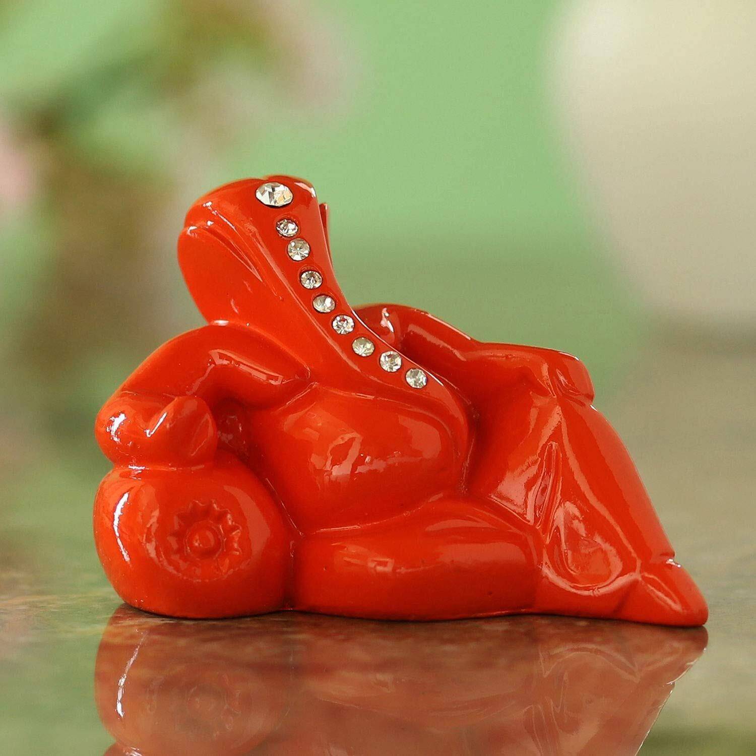 Craftam Elegant Lord Ganesha Idol for Car Dashboard – Divine Blessings with Style Decorative Showpiece - 5 cm