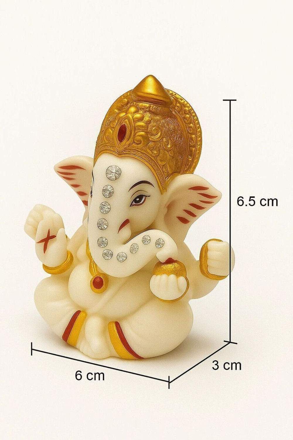 Image of SVGG DECORS Ganesh Idol for Car Dashboard Small Ganesha Idol Dashboard Showpiece for Car Decorative Showpiece - 5.05 cm