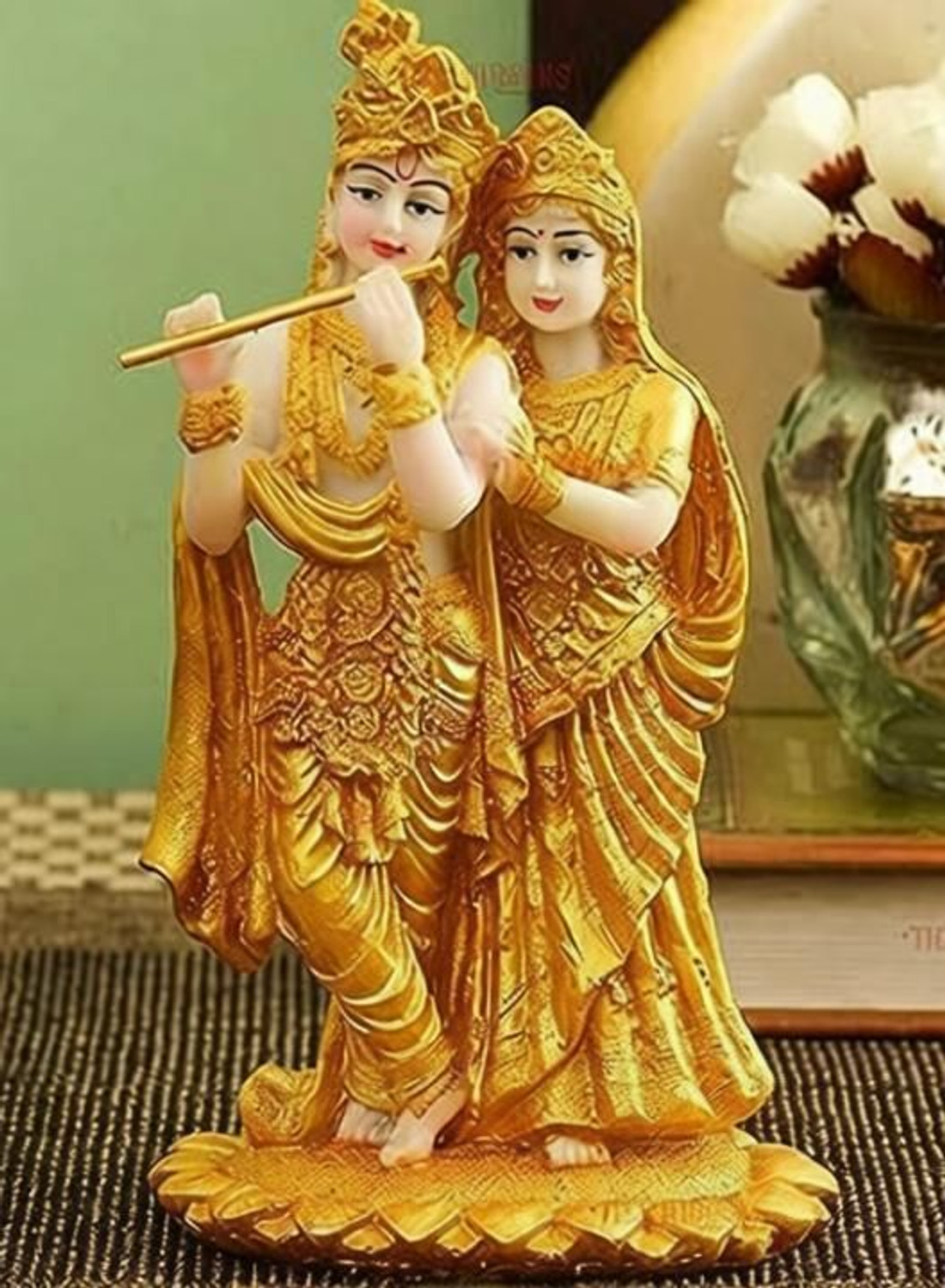 Image of HANDICRAFTY Radha Krishna Murti Showpiece Statue Decorative Showpiece - 12 cm