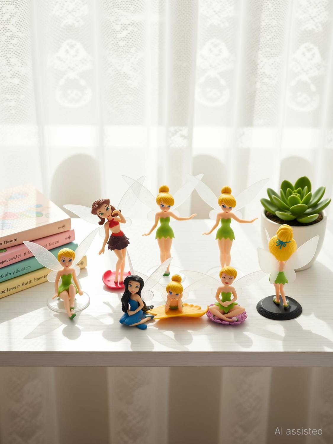 alila 6 Types of Cute Flower Fairy as a Toy and Showpiece Decorative Showpiece - 9.7 cm