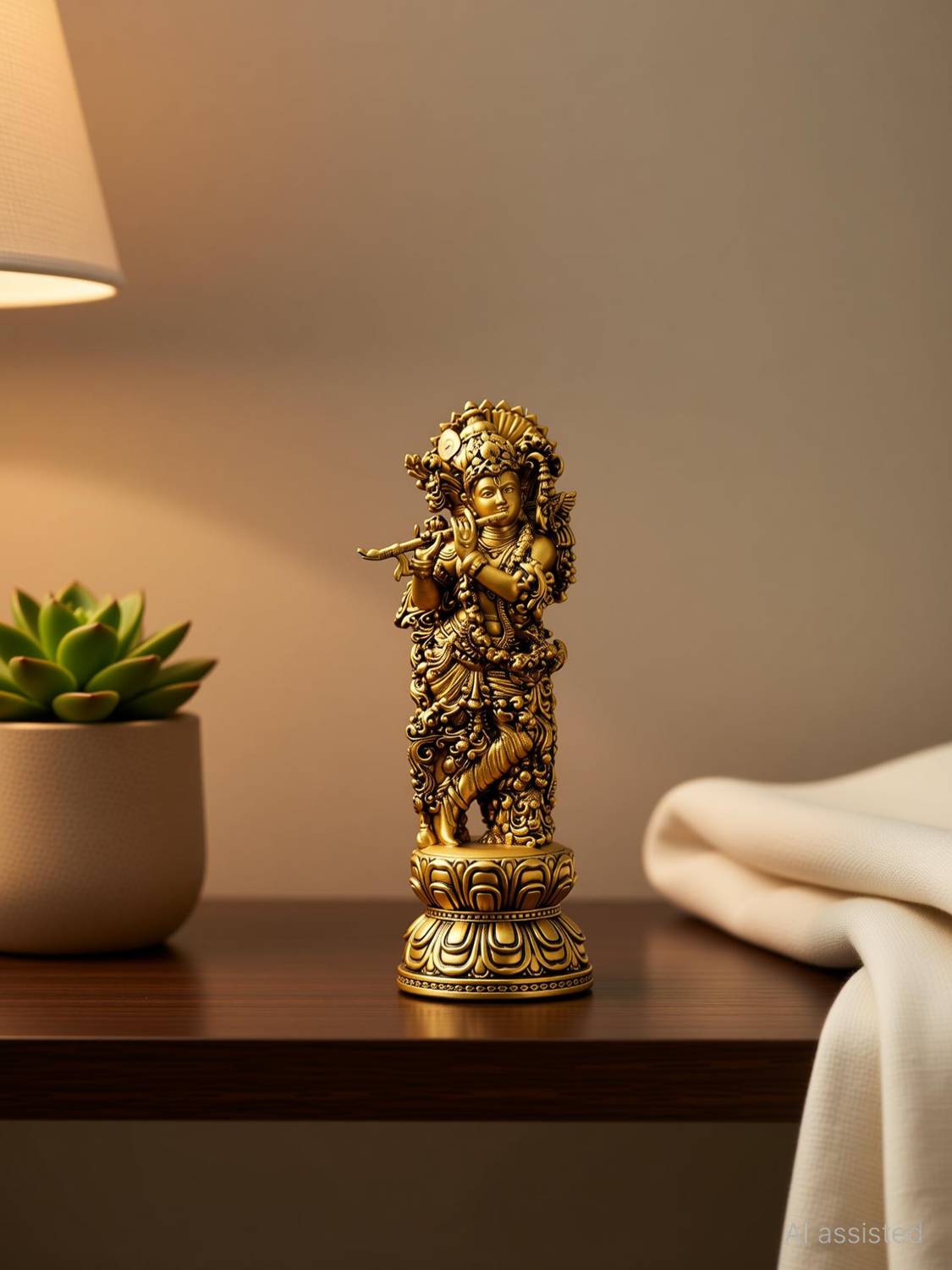 ARTARIUM Handcrafted Lord Krishna Idol Laddu Gopal Murti kanha Ji Murti For Car Dashboard Decorative Showpiece  -  10.16 cm