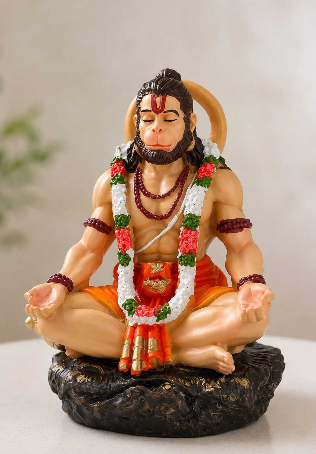 Image of HOMESTA Hanuman Ji Idol for Car Dashboard & Home Temple Decorative Showpiece - 8 cm (Resin, Multicolor)