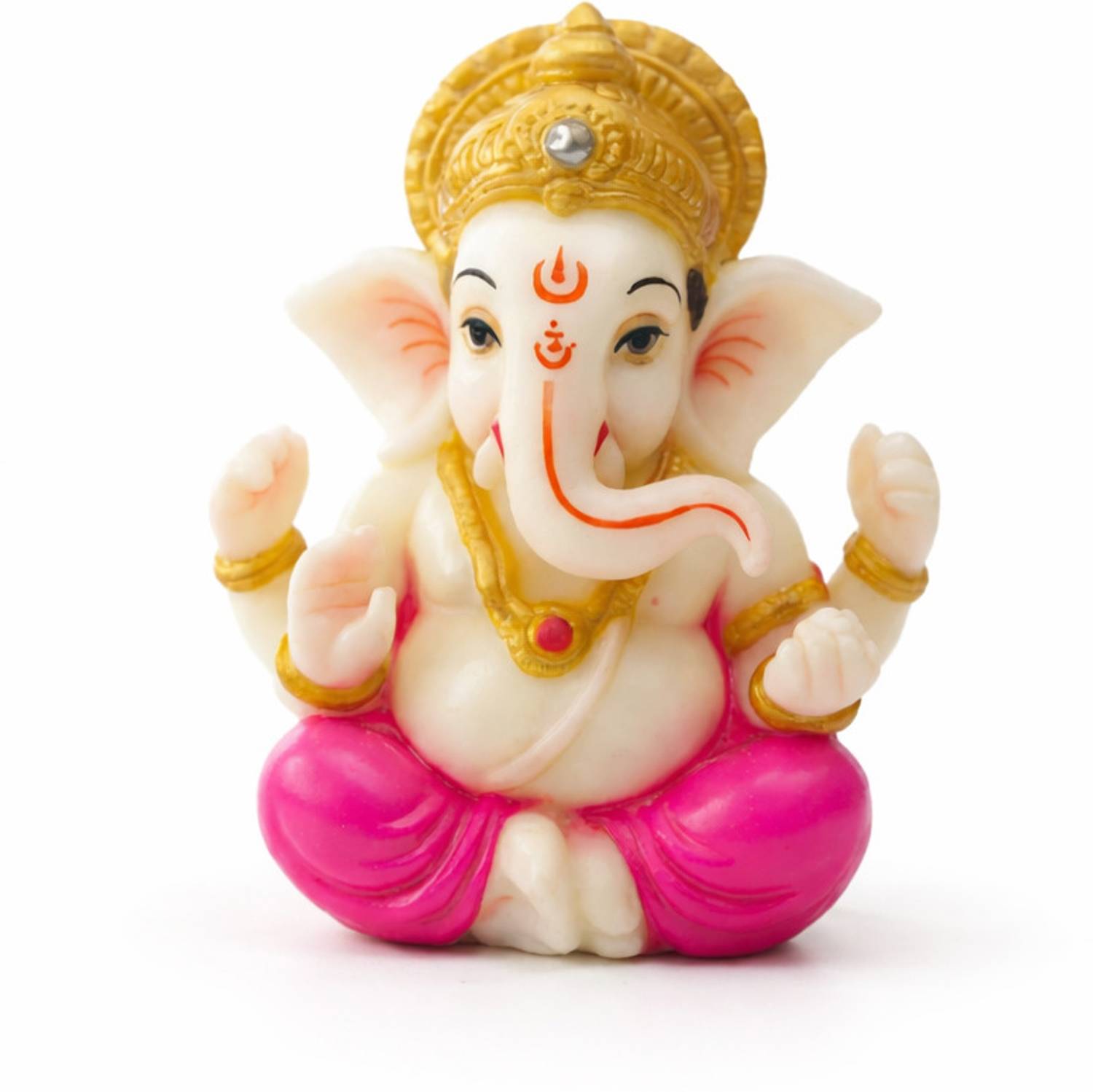 IDOLCRAFT Ganesh Ji Idol Ganpati Murti for Car Dashboard, Home Decor & Puja Cute God Idol Decorative Showpiece - 7 cm