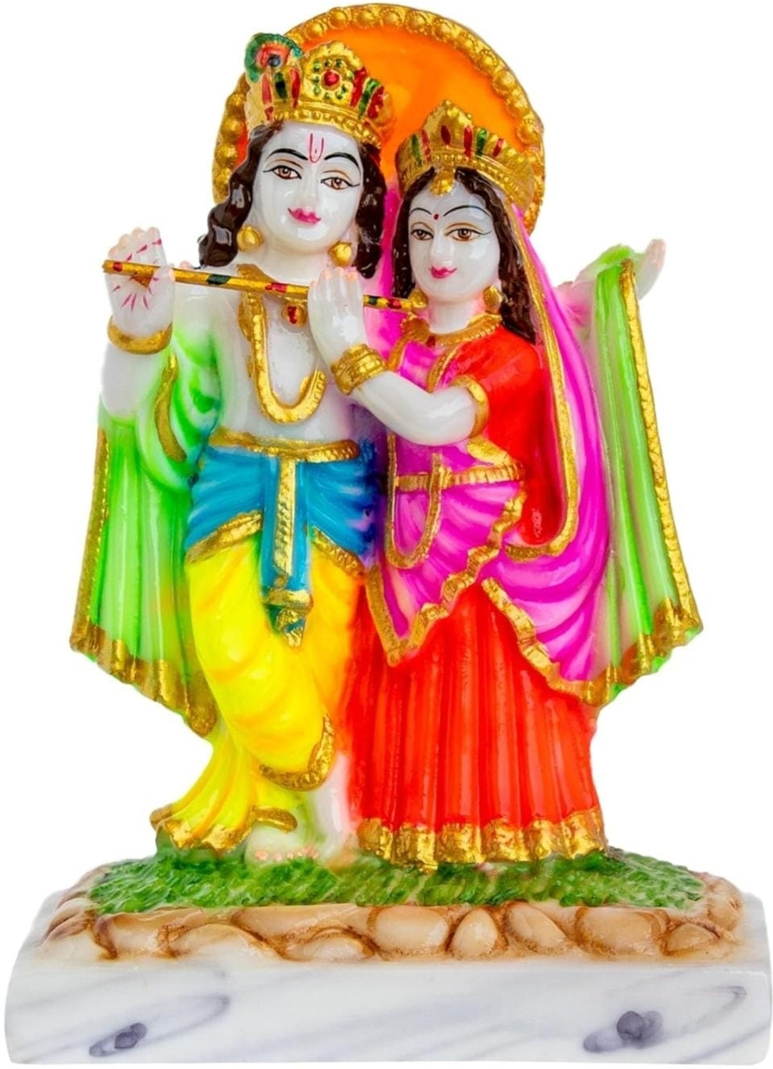 Image of krishnagallery1 Lord Radha Krishna statue Murti Marble Finish , Radha Krishan Statue Decorative Showpiece - 22 cm