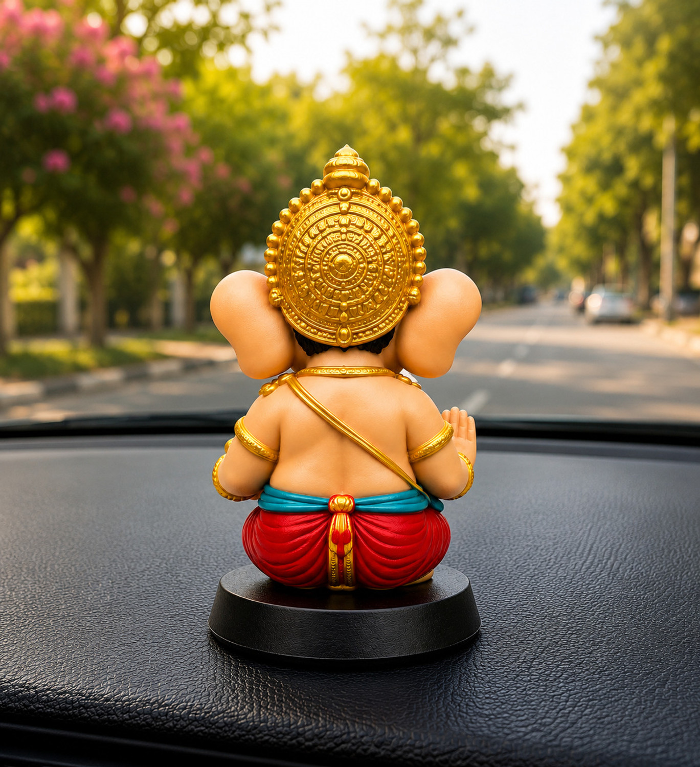 Image of Tendyzonal Tendyzonal GANESH Decorative Showpiece & Car Dashboard - 11 cm (Plastic, Gold) Decorative Showpiece - 11 cm