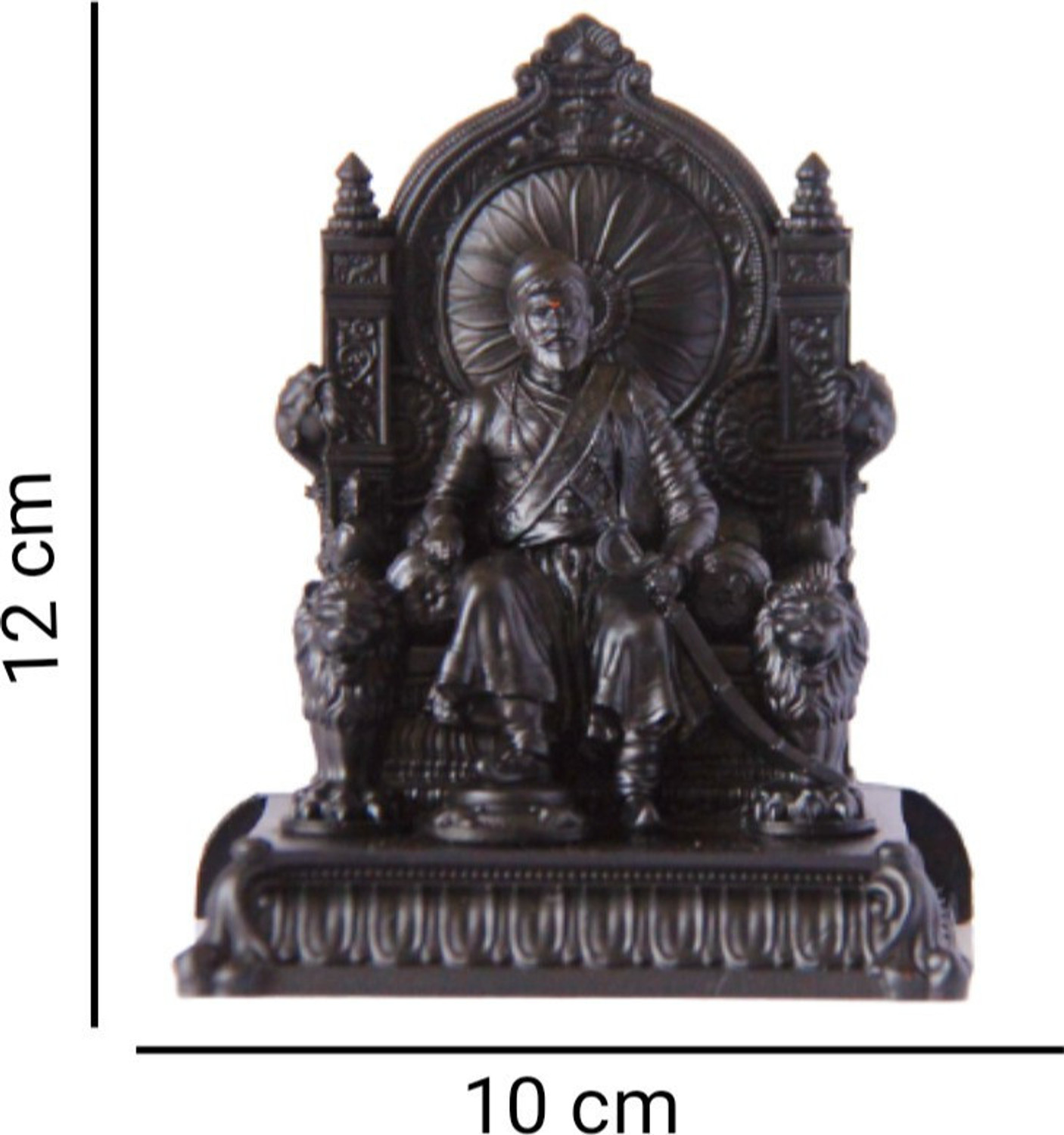 Image of Bhaktinayak Chhatrapati shivaji maharaj Decorative Showpiece - 12 cm (Polyresin, Black)