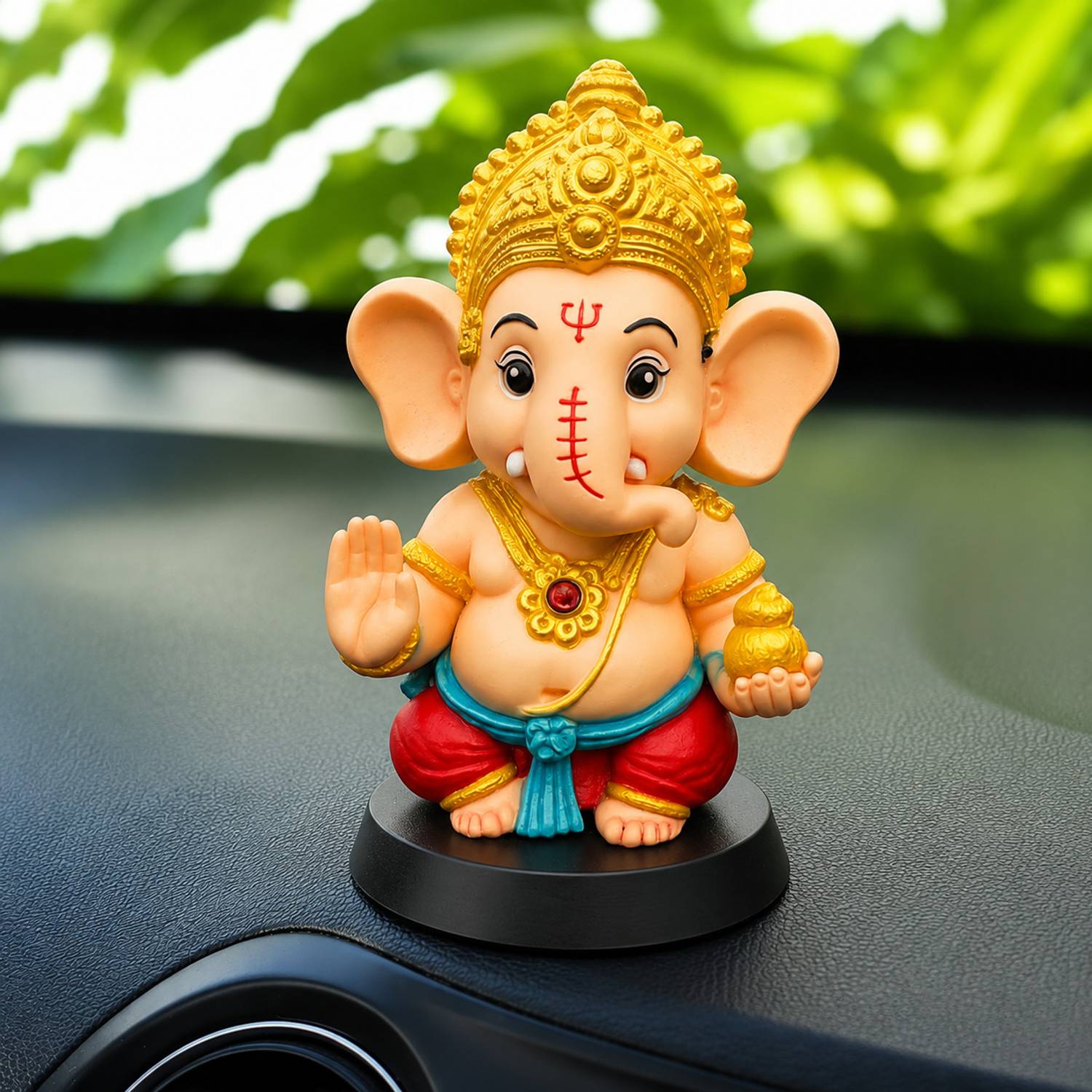 Tendyzonal TENDYZONAL GANESHA Decorative Showpiece & Car Dashboard - 11 cm ( Resin) Decorative Showpiece  -  11 cm
