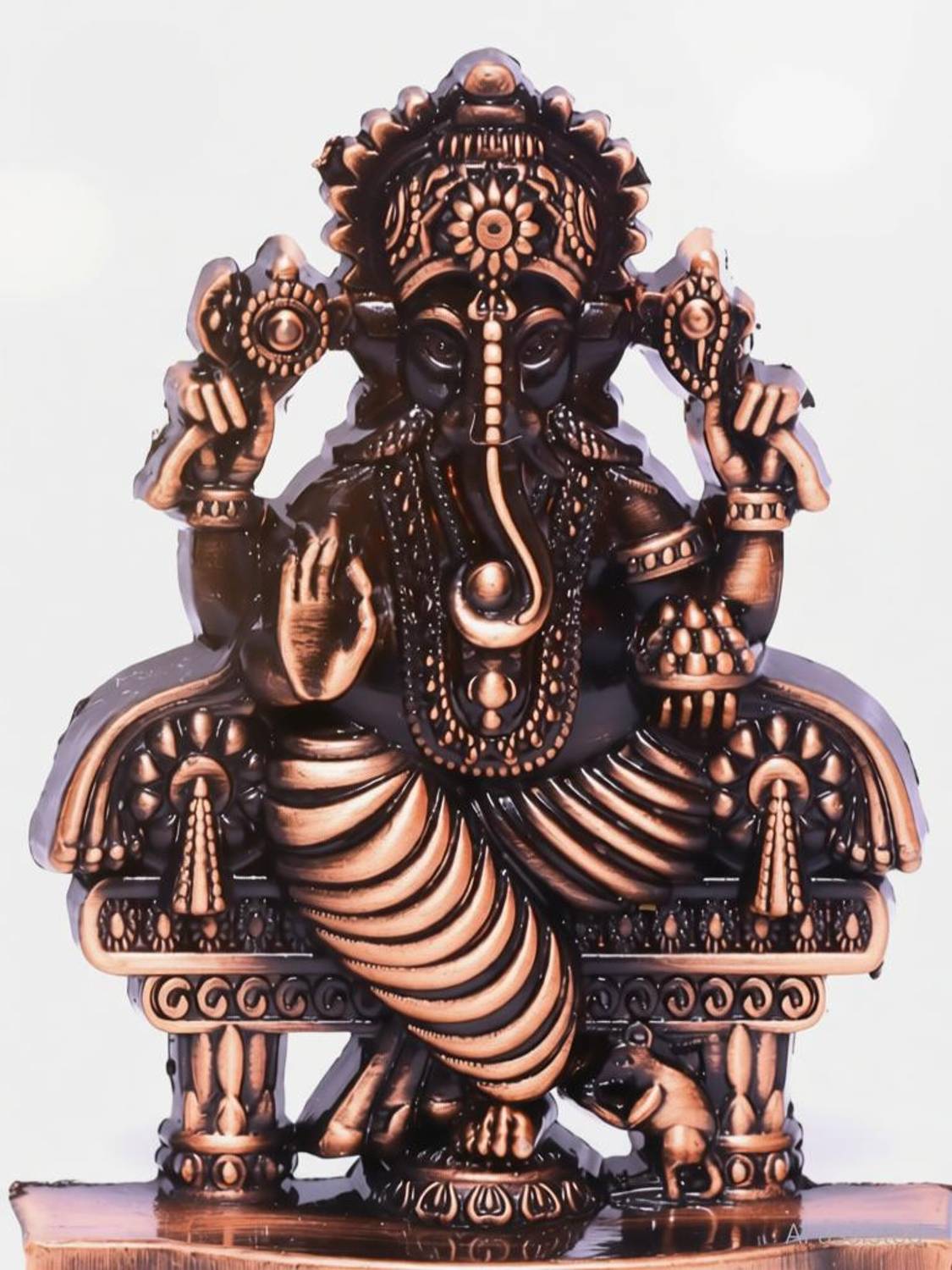 Preeti's Metal Ganesh Idol for Car Dashboard | Lord Ganesha Statue for Home & Office Decorative Showpiece - 6 cm