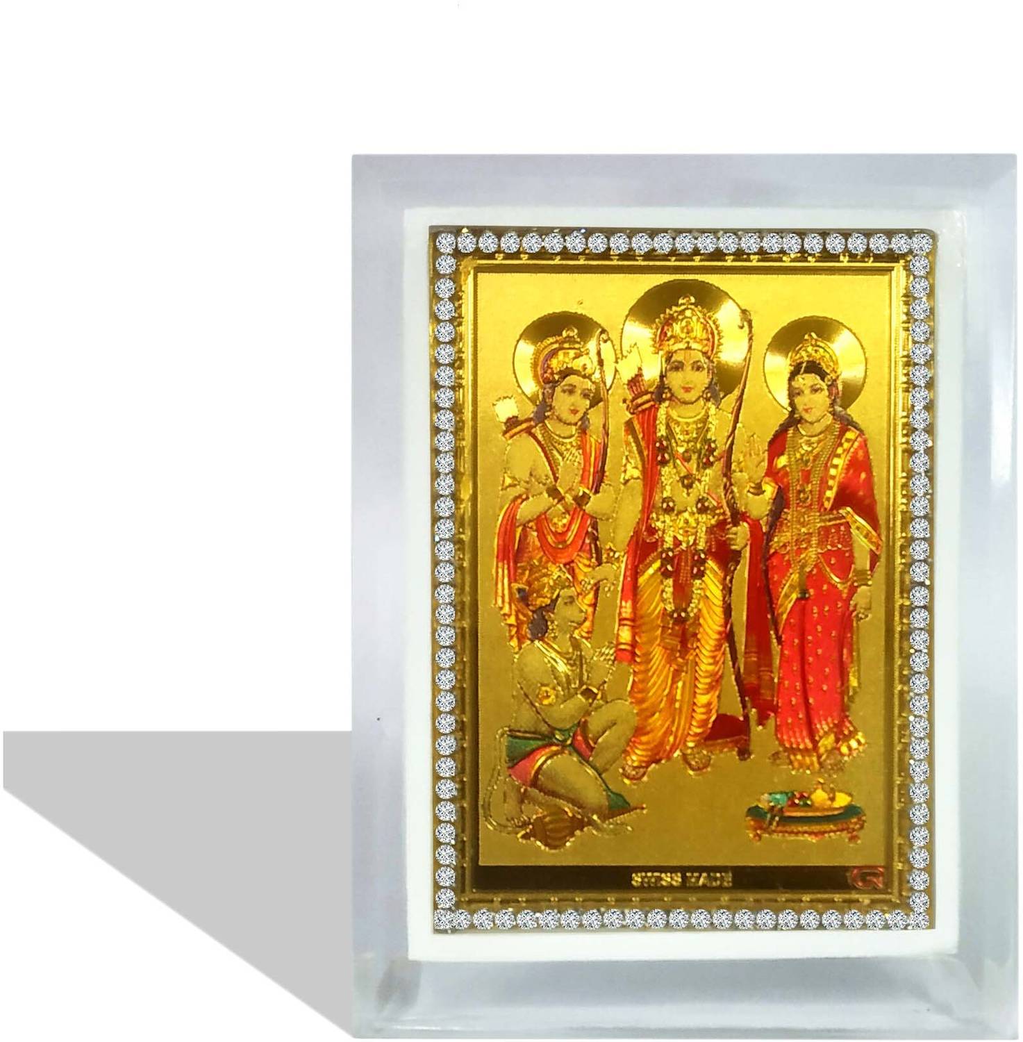 Adhvik Ram Darbar Photo/picture/blessing Acrylic God Idol Car Dashboard/office Desk Decorative Showpiece  -  9 cm