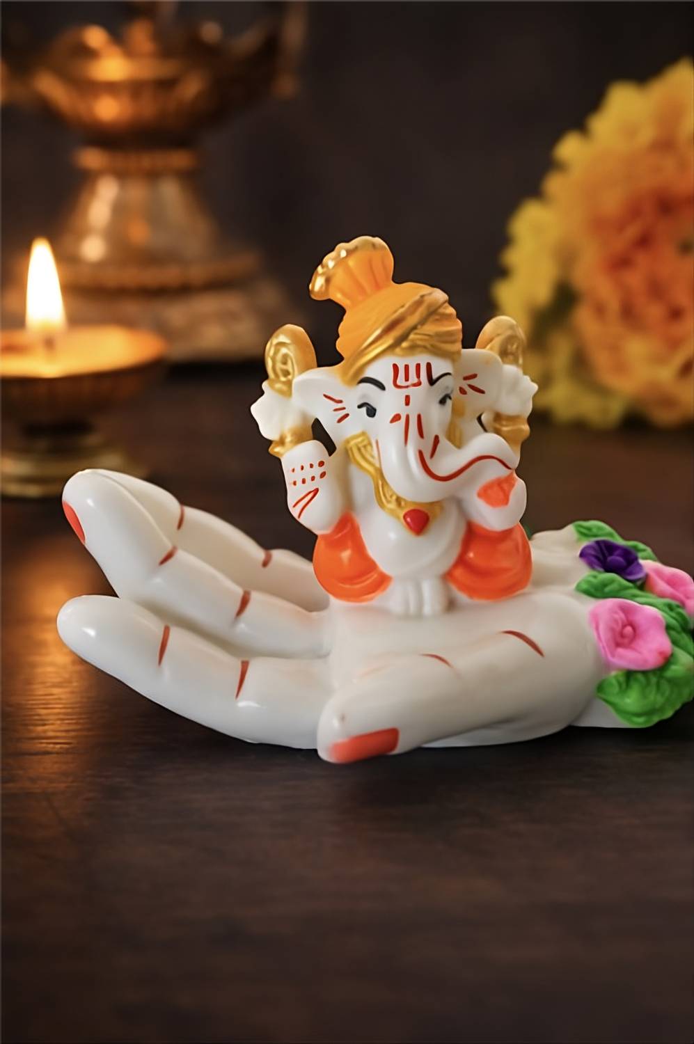 radstrex Hand Ganesha Idol Decorative Showpiece - 6 cm