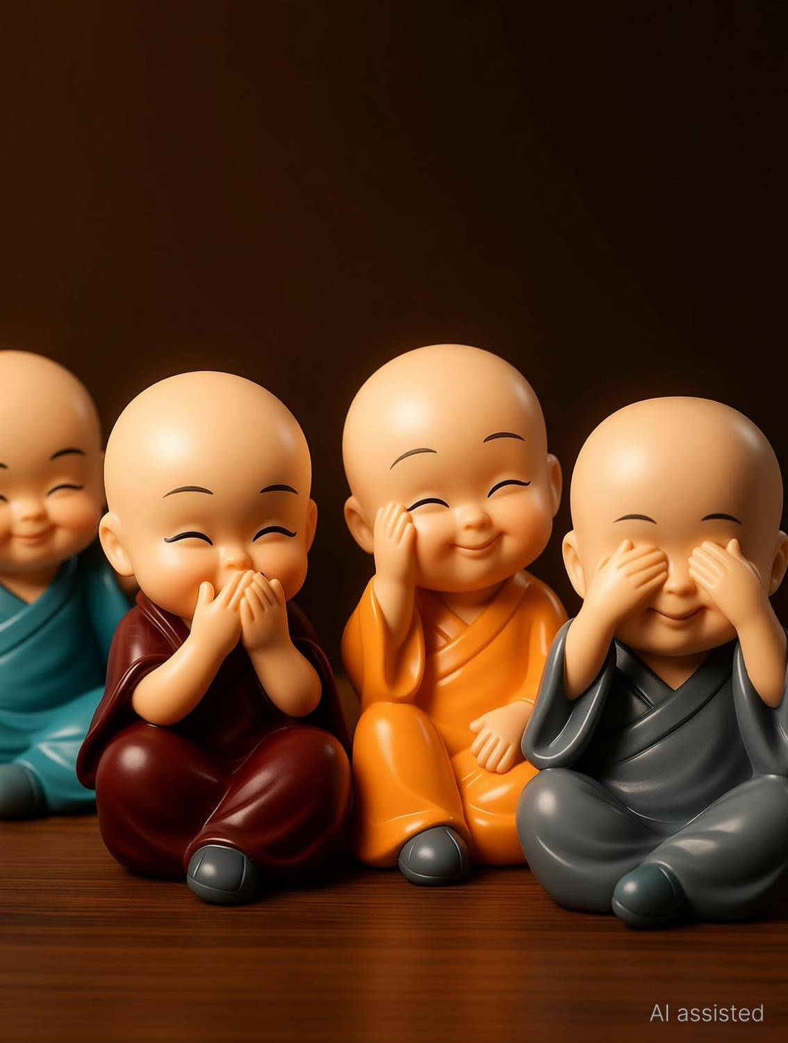 BUC Buddha Statue Set of 4 (6 cm) Home Decor Pack of 4 - Image 3